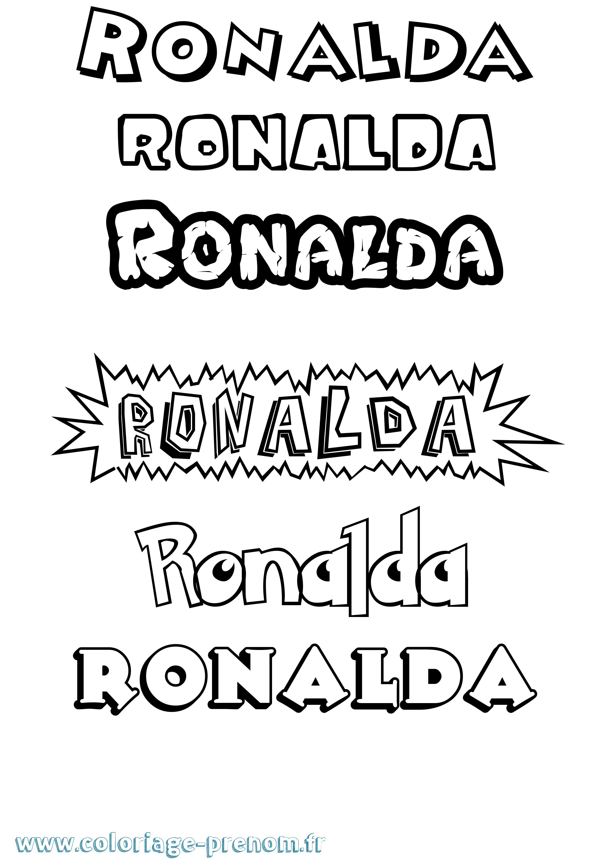 Coloriage Ronalda Dessin Animé Coloriage prénom Ronalda Dessin Animé