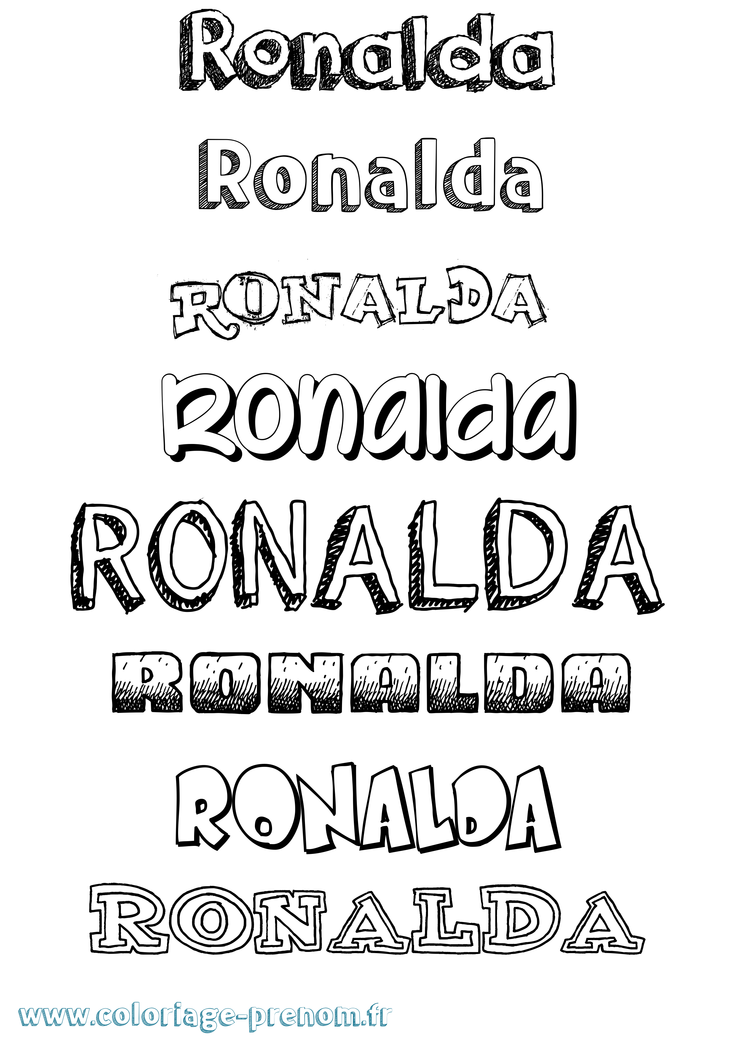 Coloriage Ronalda Dessiné Coloriage prénom Ronalda Dessiné