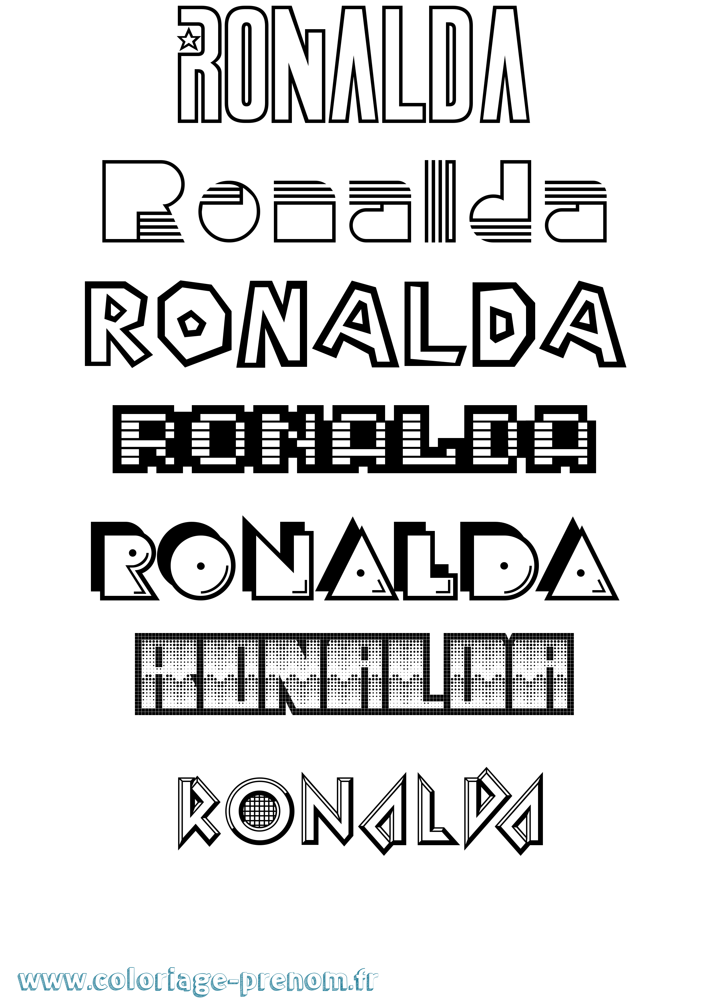 Coloriage Ronalda Jeux Vidéos Coloriage prénom Ronalda Jeux Vidéos