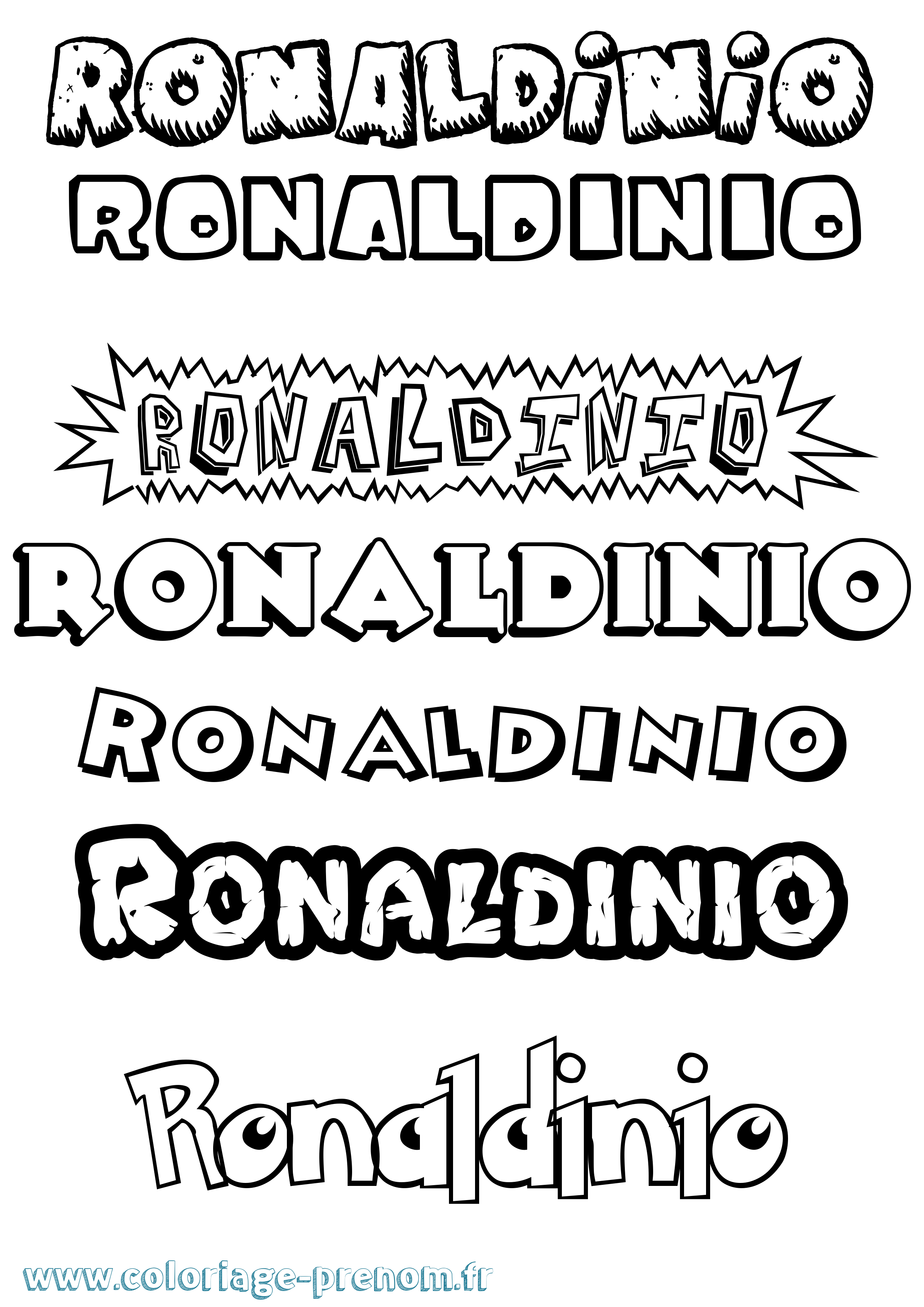 Coloriage Ronaldinio Dessin Animé Coloriage prénom Ronaldinio Dessin Animé