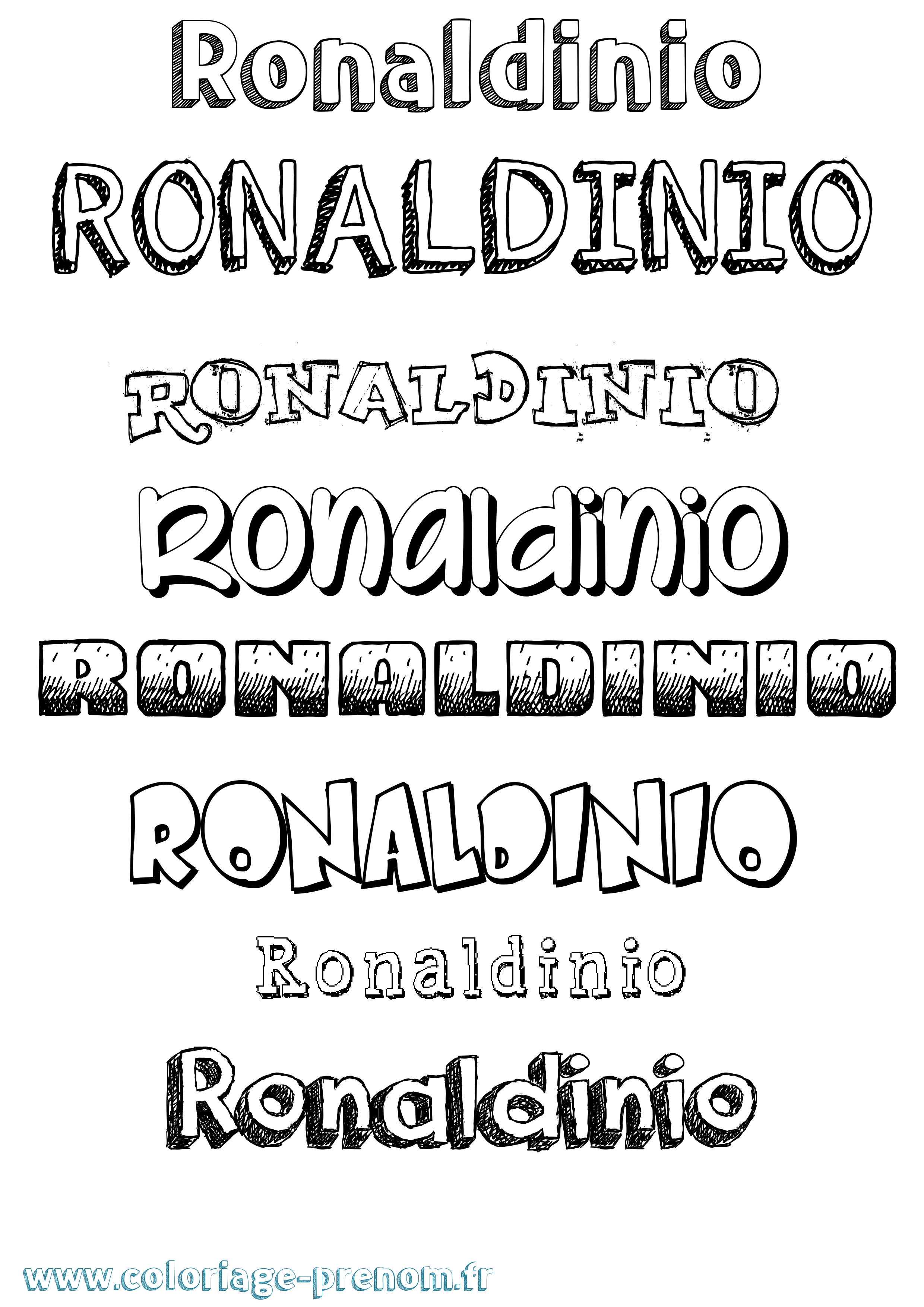 Coloriage Ronaldinio Dessiné Coloriage prénom Ronaldinio Dessiné