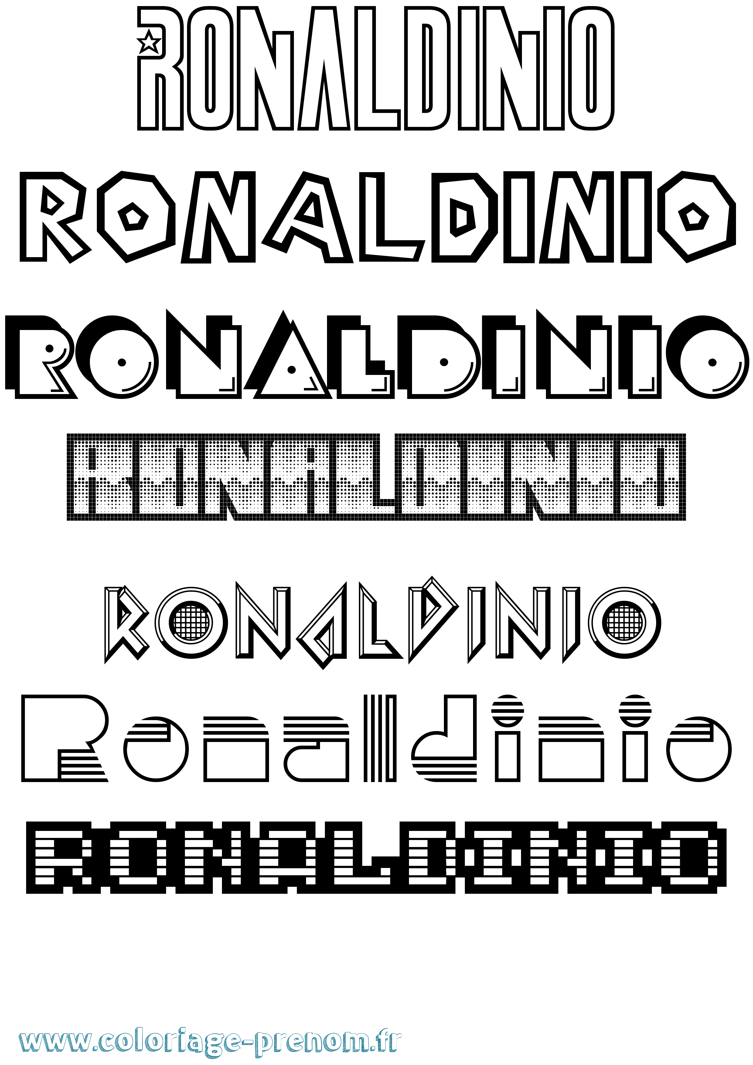 Coloriage Ronaldinio Jeux Vidéos Coloriage prénom Ronaldinio Jeux Vidéos