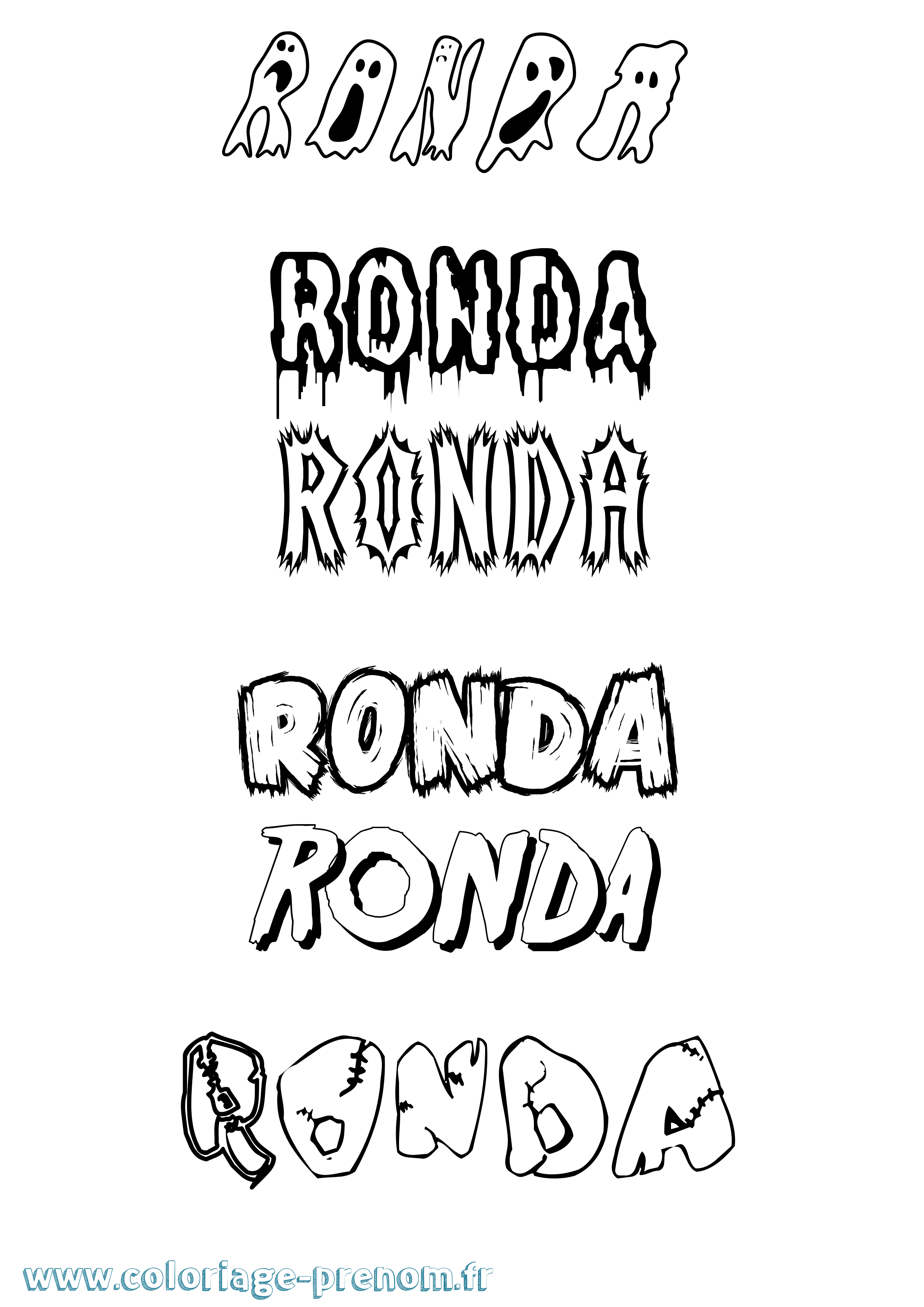 Coloriage Ronda Frisson Coloriage prénom Ronda Frisson