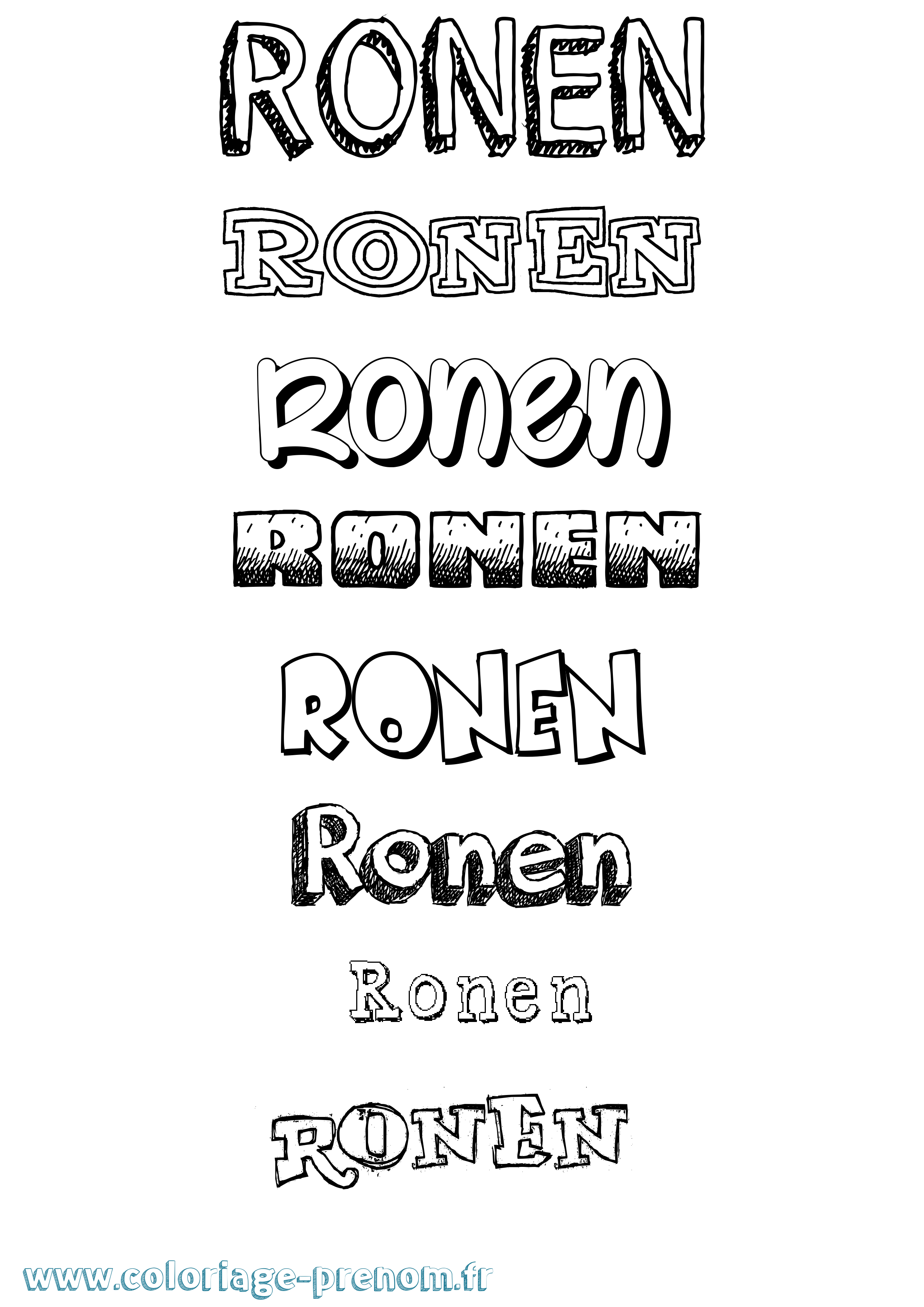 Coloriage Ronen Dessiné Coloriage prénom Ronen Dessiné