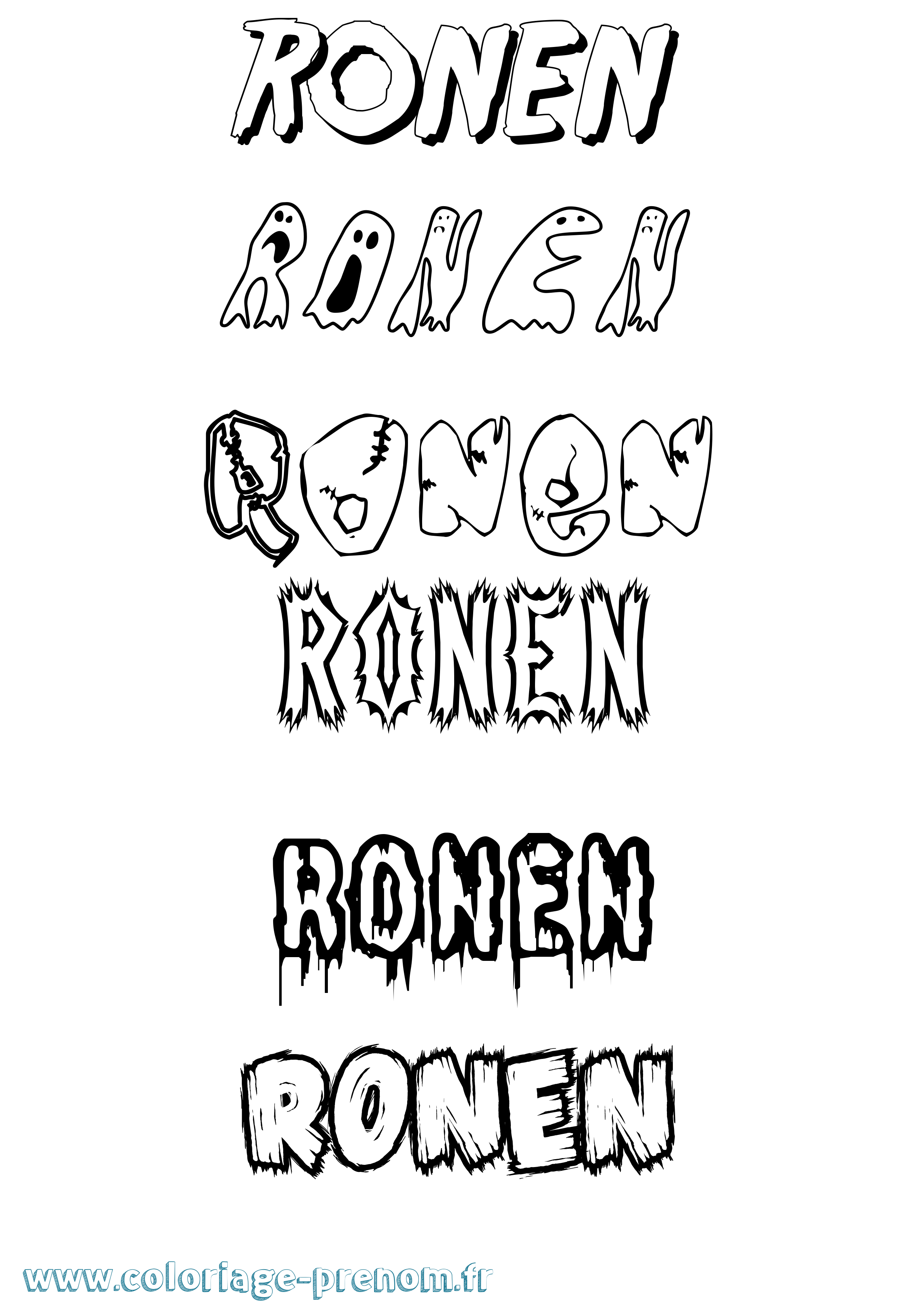 Coloriage Ronen Frisson Coloriage prénom Ronen Frisson