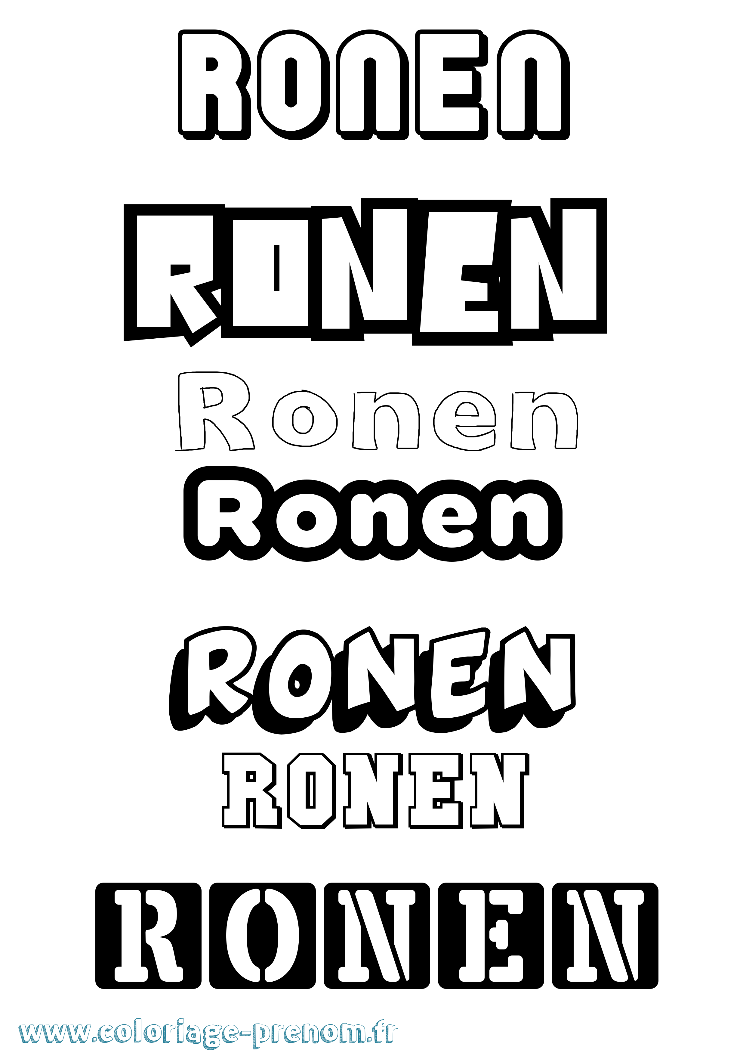 Coloriage Ronen Simple Coloriage prénom Ronen Simple