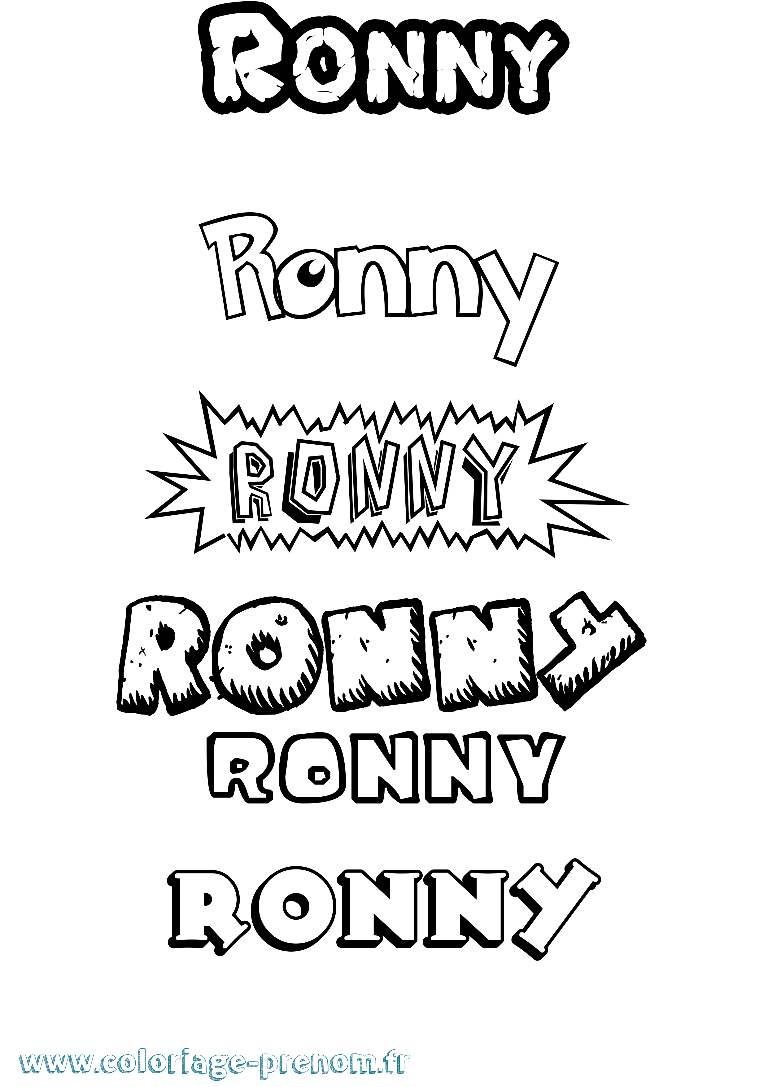 Coloriage Ronny Dessin Animé Coloriage prénom Ronny Dessin Animé