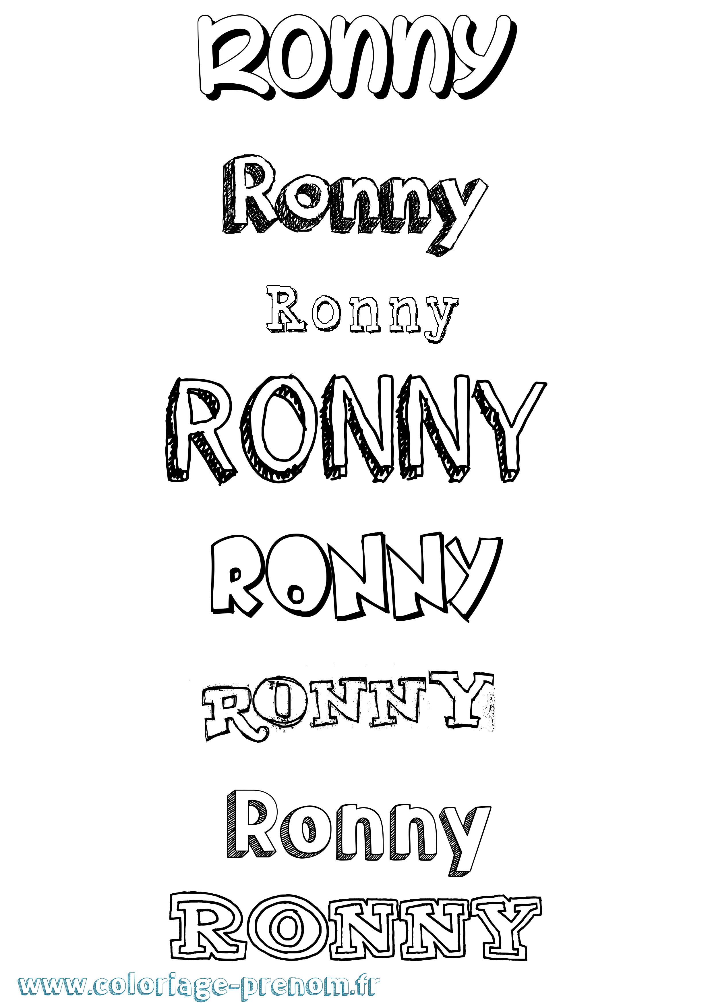 Coloriage Ronny Dessiné Coloriage prénom Ronny Dessiné