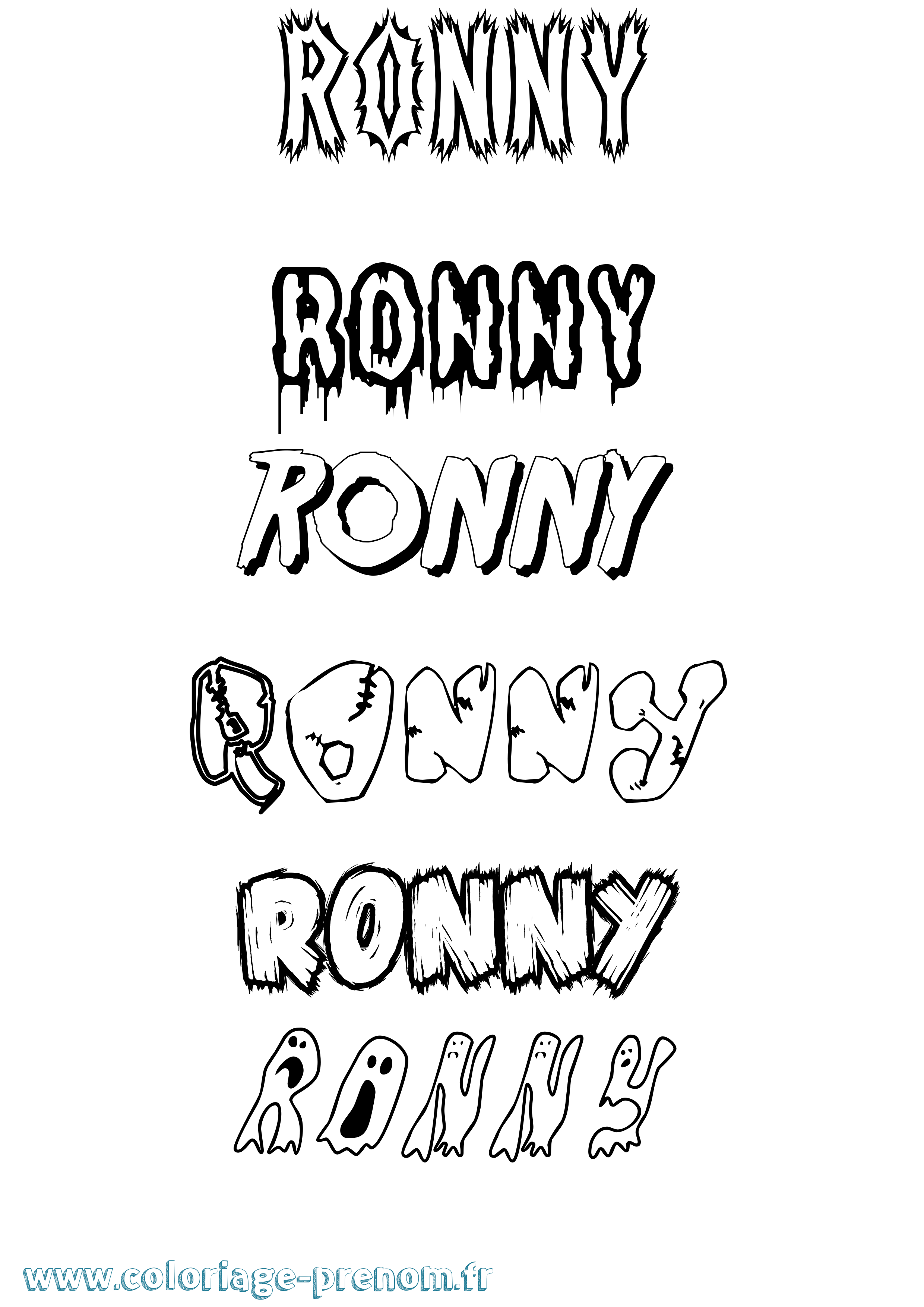 Coloriage Ronny Frisson Coloriage prénom Ronny Frisson