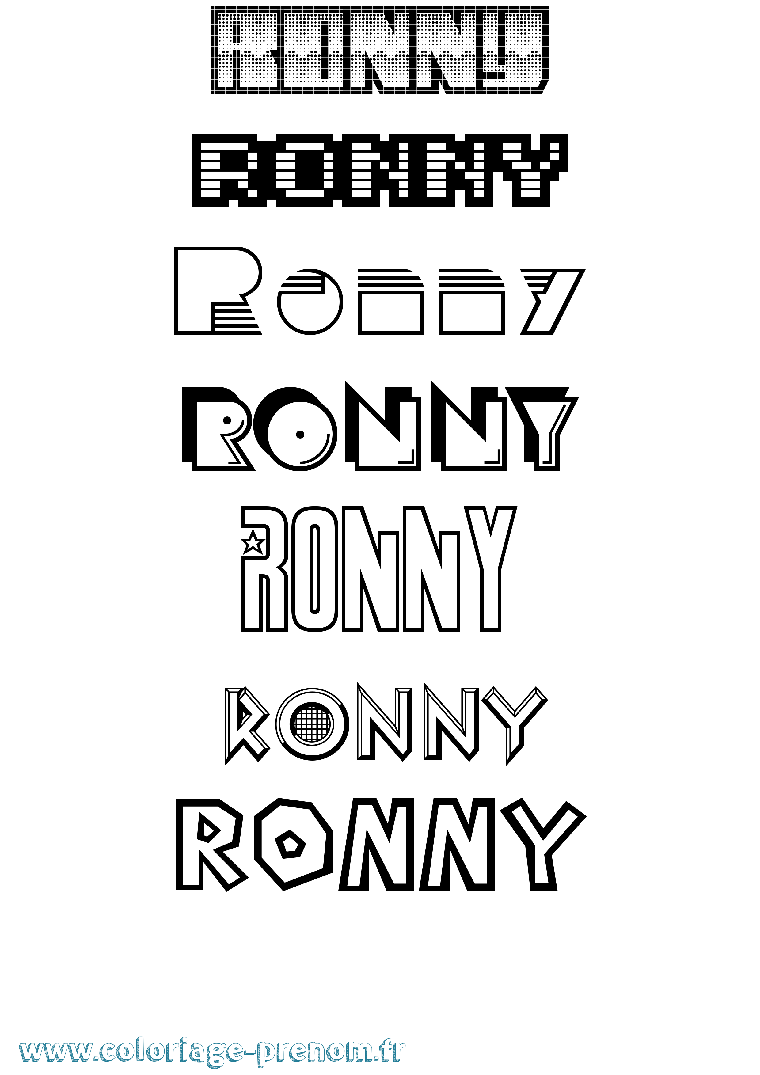 Coloriage Ronny Jeux Vidéos Coloriage prénom Ronny Jeux Vidéos