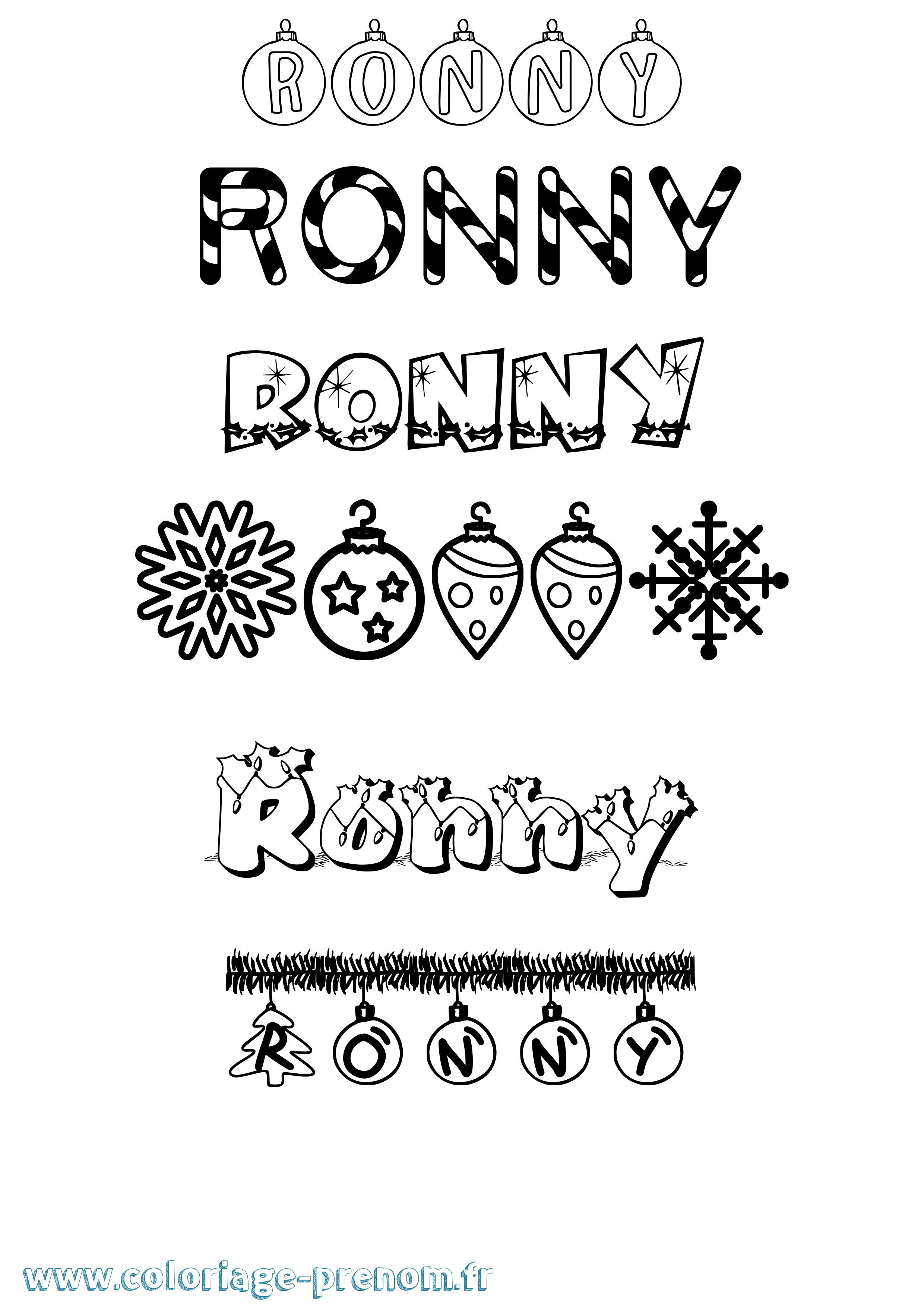 Coloriage Ronny Noël Coloriage prénom Ronny Noël