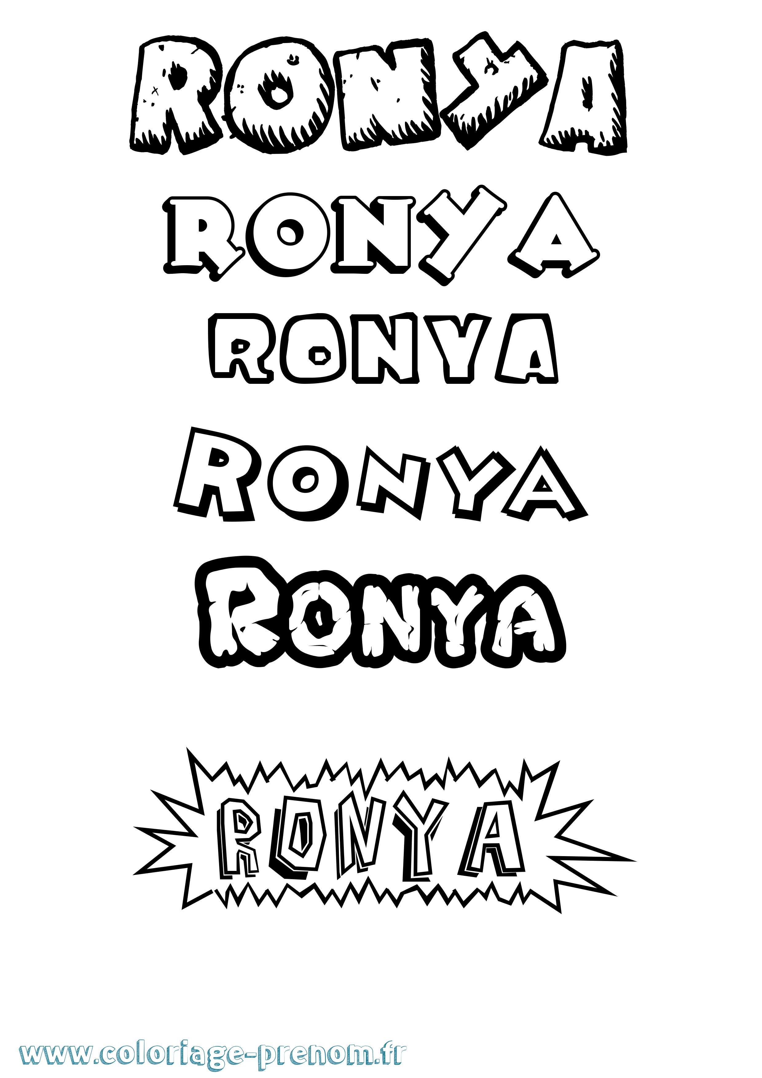 Coloriage Ronya Dessin Animé Coloriage prénom Ronya Dessin Animé