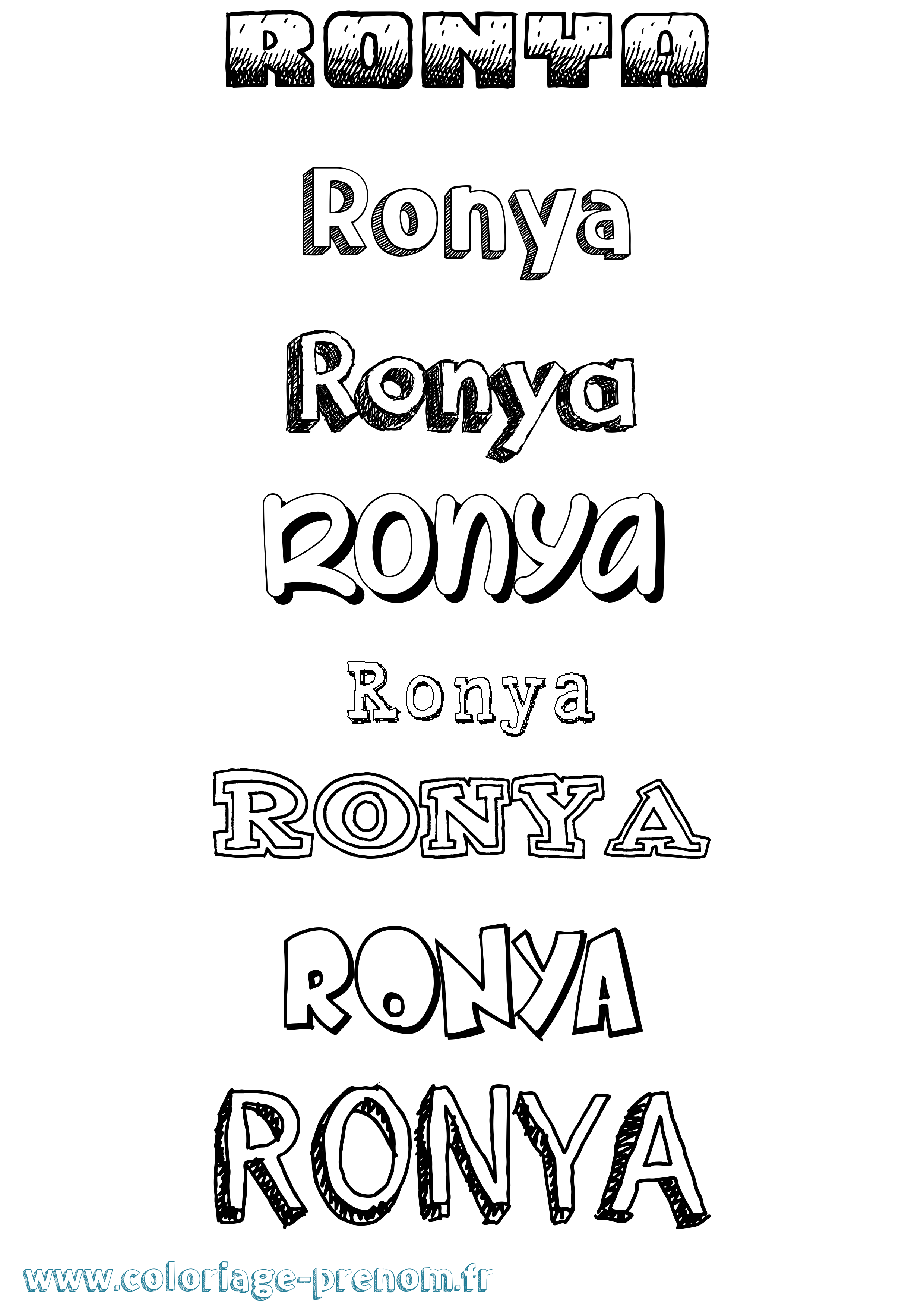 Coloriage Ronya Dessiné Coloriage prénom Ronya Dessiné