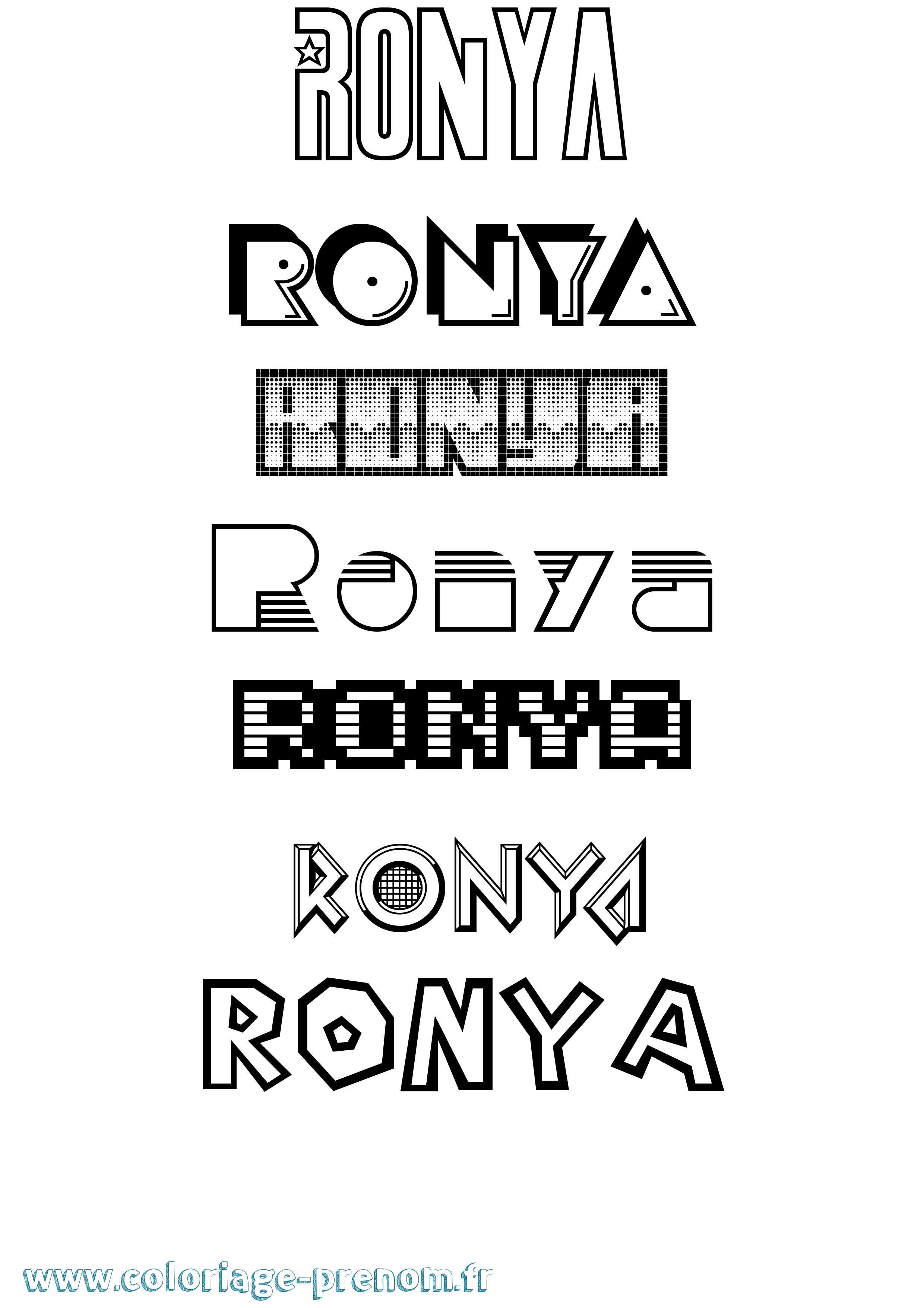 Coloriage Ronya Jeux Vidéos Coloriage prénom Ronya Jeux Vidéos