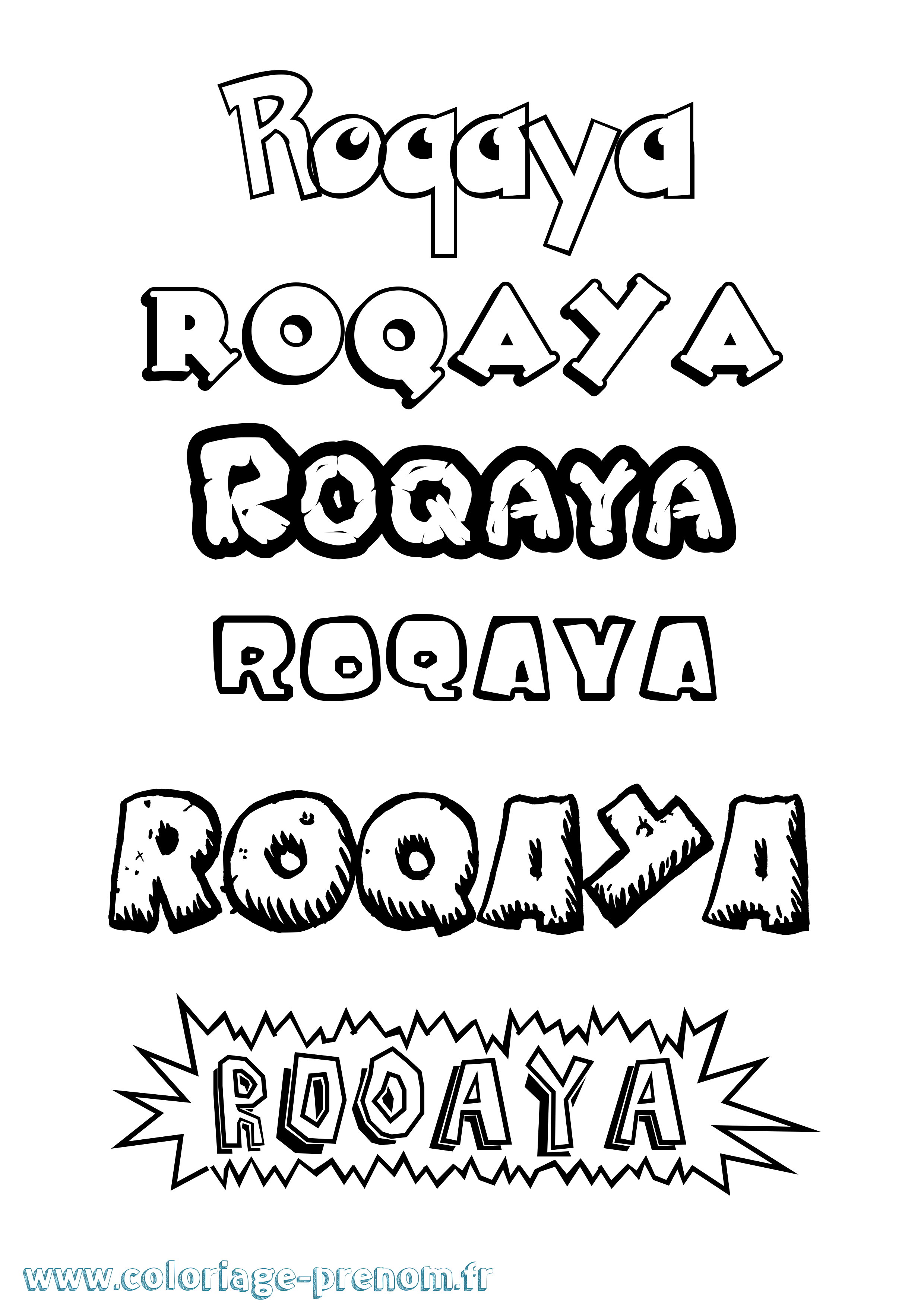 Coloriage Roqaya Dessin Animé Coloriage prénom Roqaya Dessin Animé