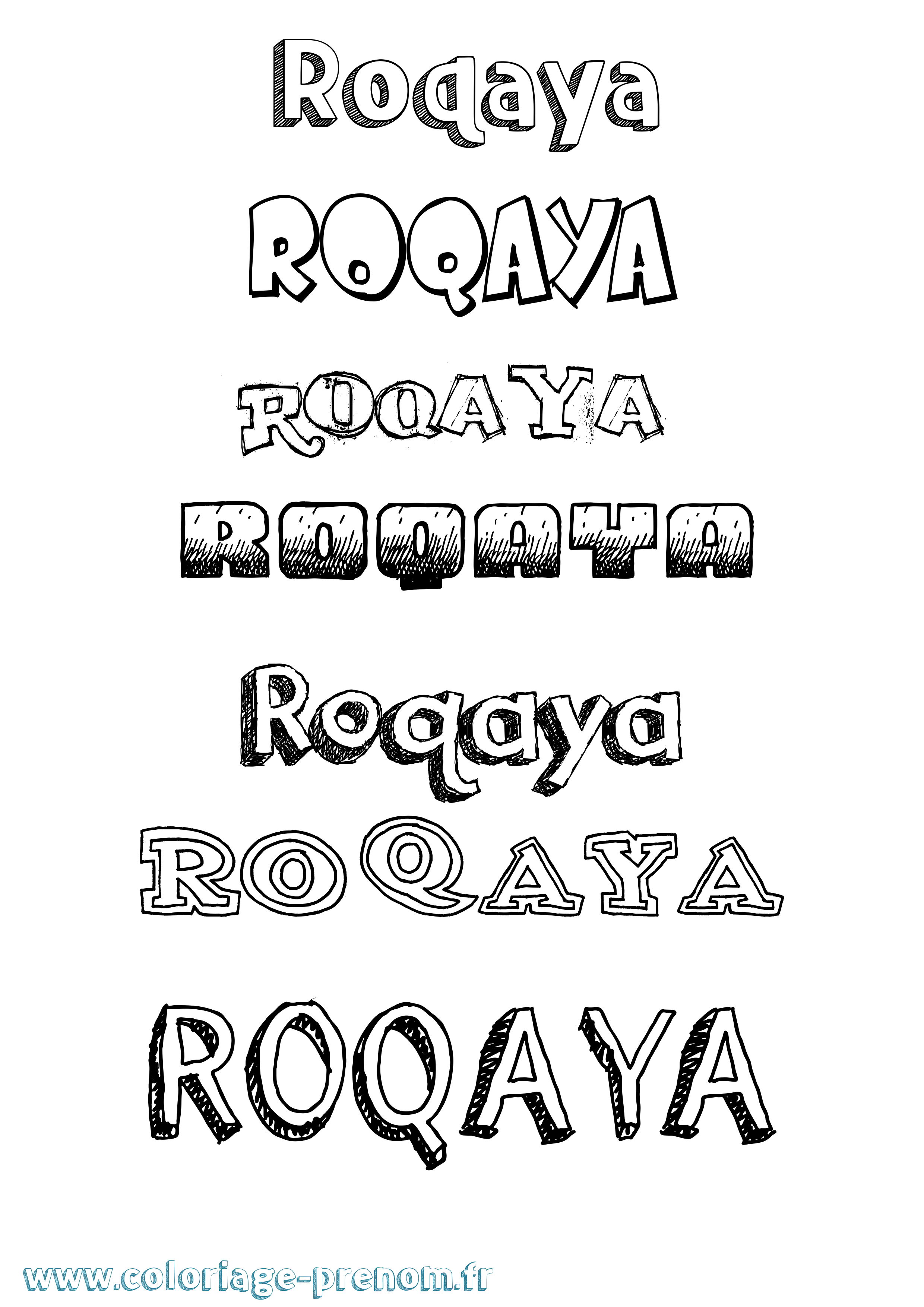 Coloriage Roqaya Dessiné Coloriage prénom Roqaya Dessiné