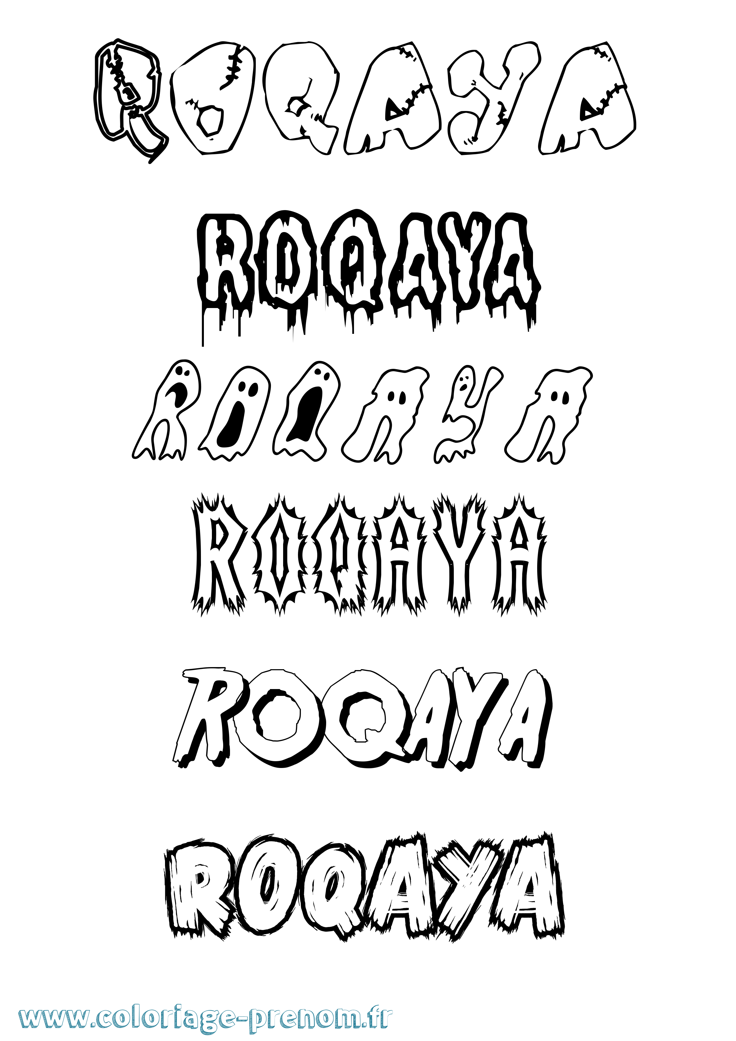 Coloriage Roqaya Frisson Coloriage prénom Roqaya Frisson