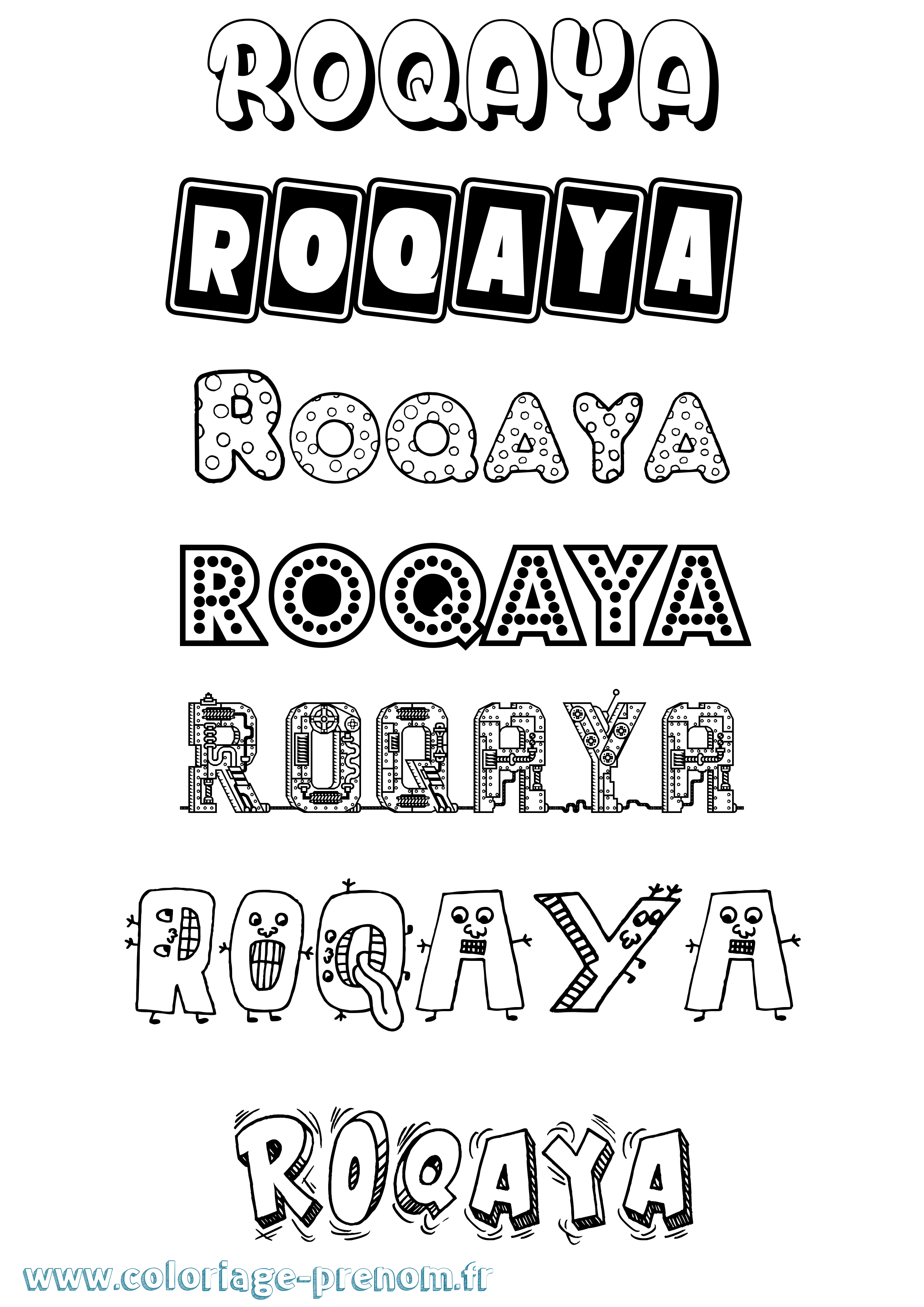 Coloriage Roqaya Fun Coloriage prénom Roqaya Fun