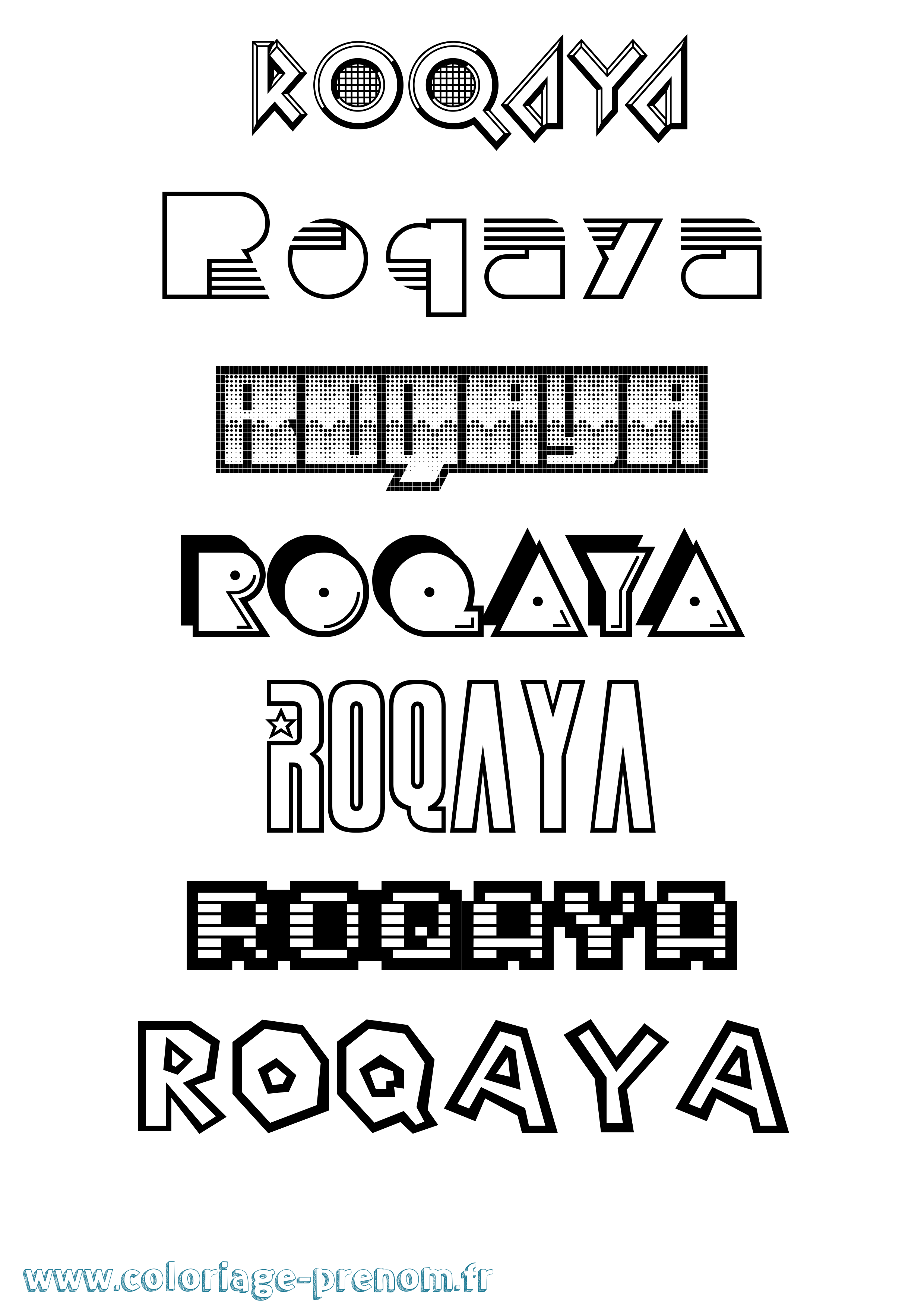 Coloriage Roqaya Jeux Vidéos Coloriage prénom Roqaya Jeux Vidéos