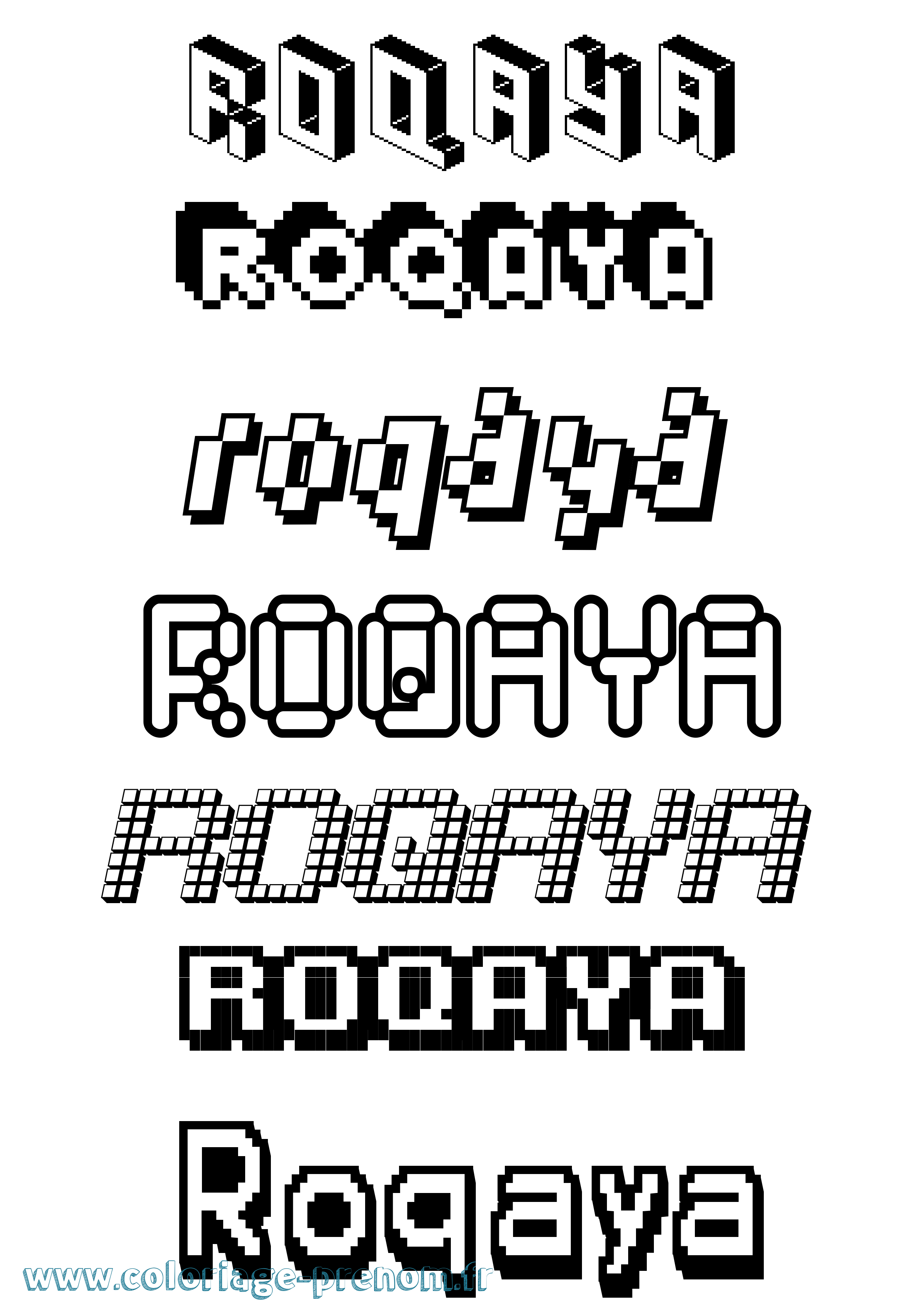 Coloriage Roqaya Pixel Coloriage prénom Roqaya Pixel