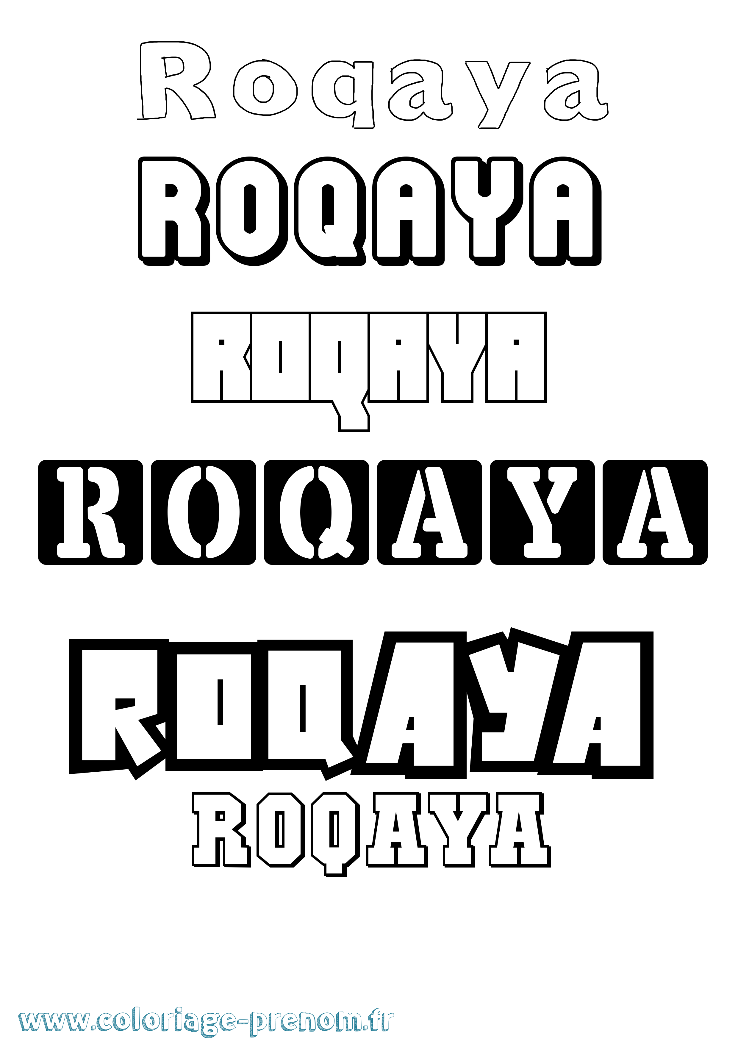 Coloriage Roqaya Simple Coloriage prénom Roqaya Simple