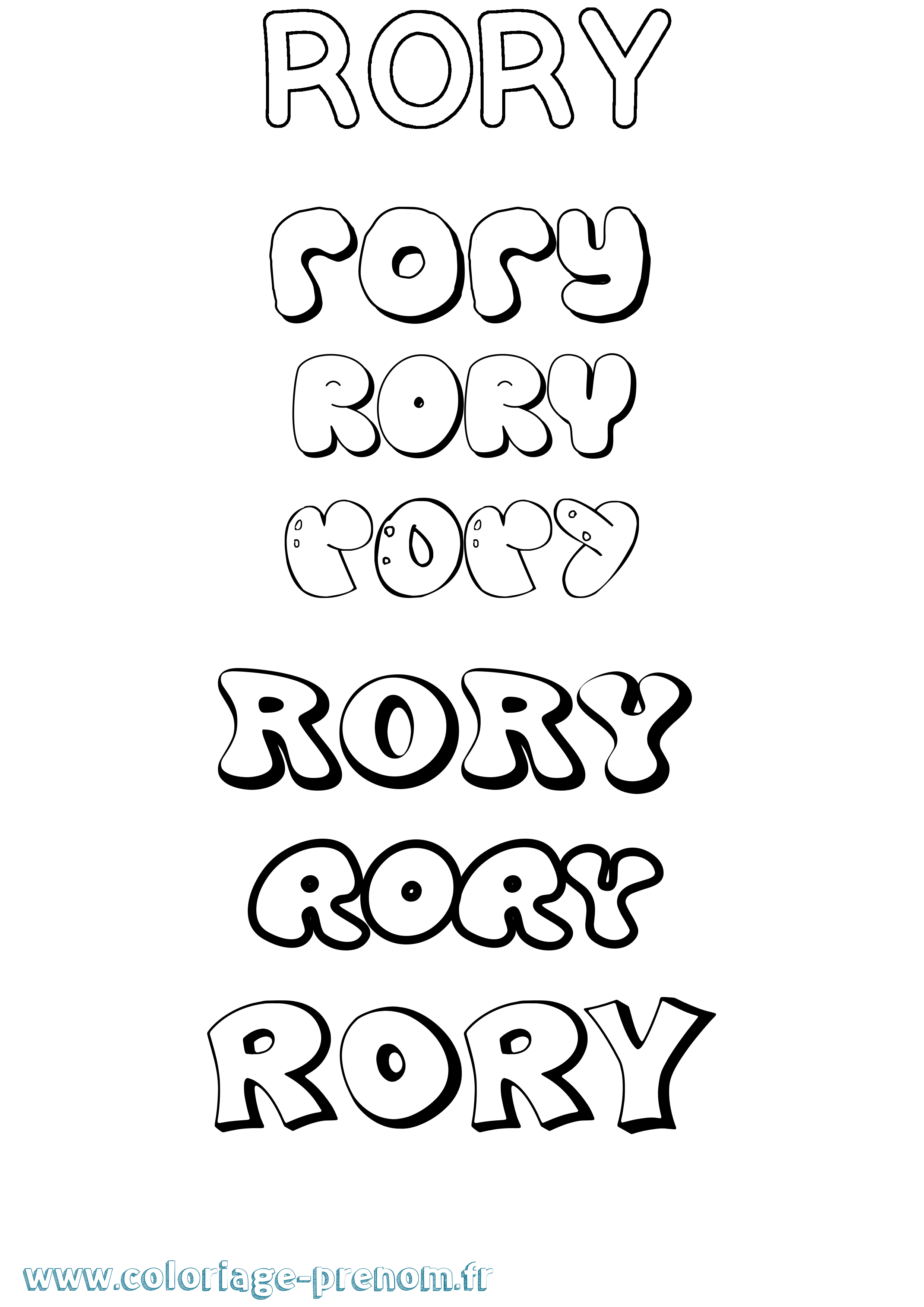 Coloriage Rory Bubble Coloriage prénom Rory Bubble