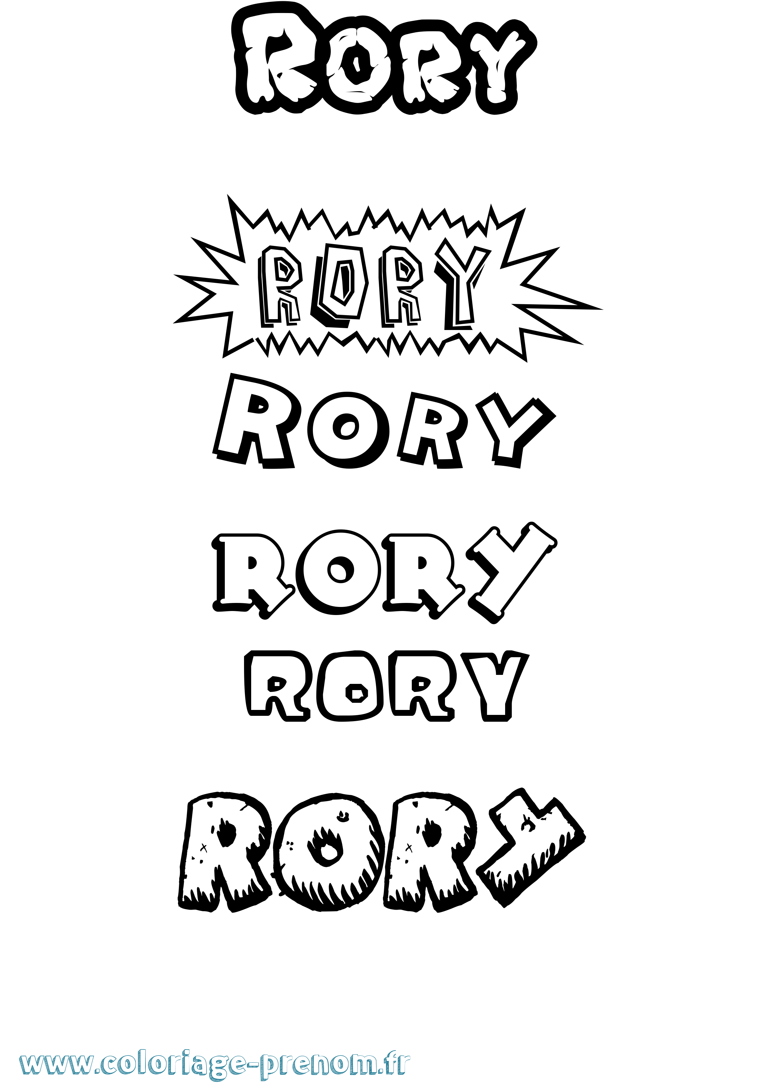 Coloriage Rory Dessin Animé Coloriage prénom Rory Dessin Animé