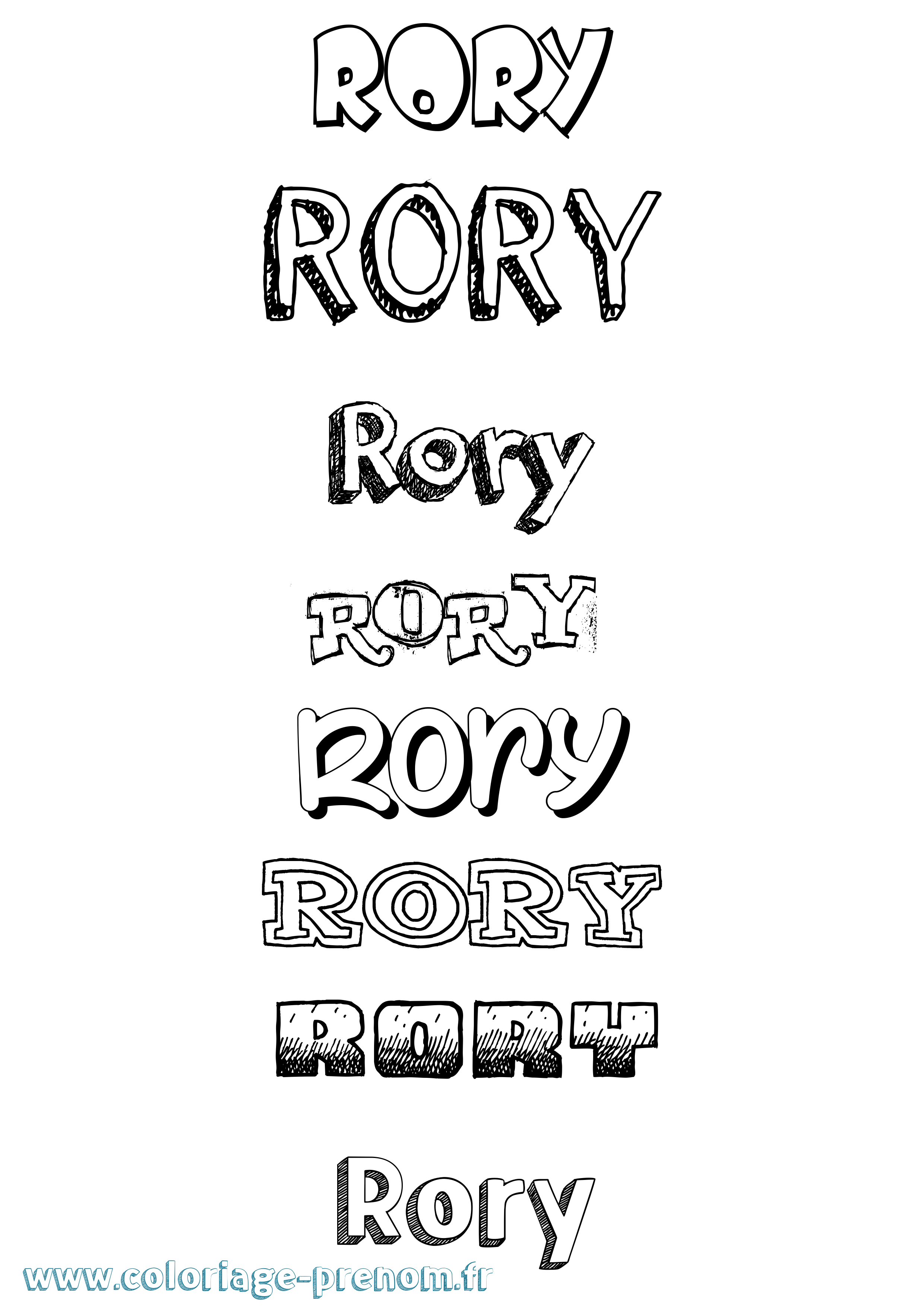 Coloriage Rory Dessiné Coloriage prénom Rory Dessiné