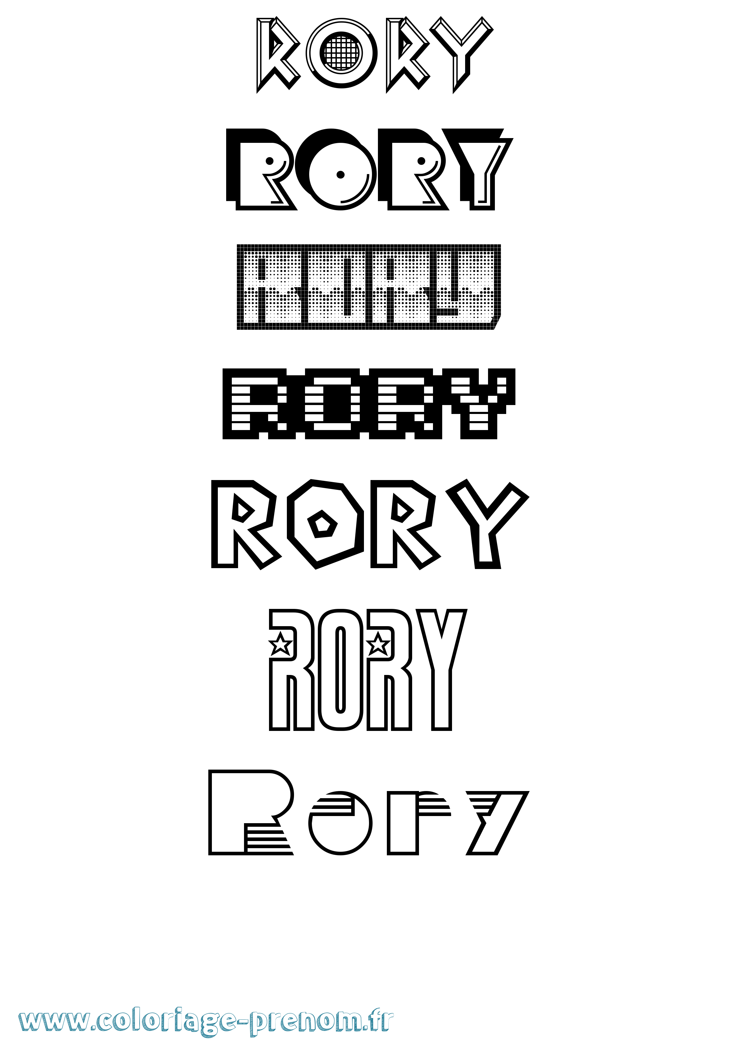 Coloriage Rory Jeux Vidéos Coloriage prénom Rory Jeux Vidéos