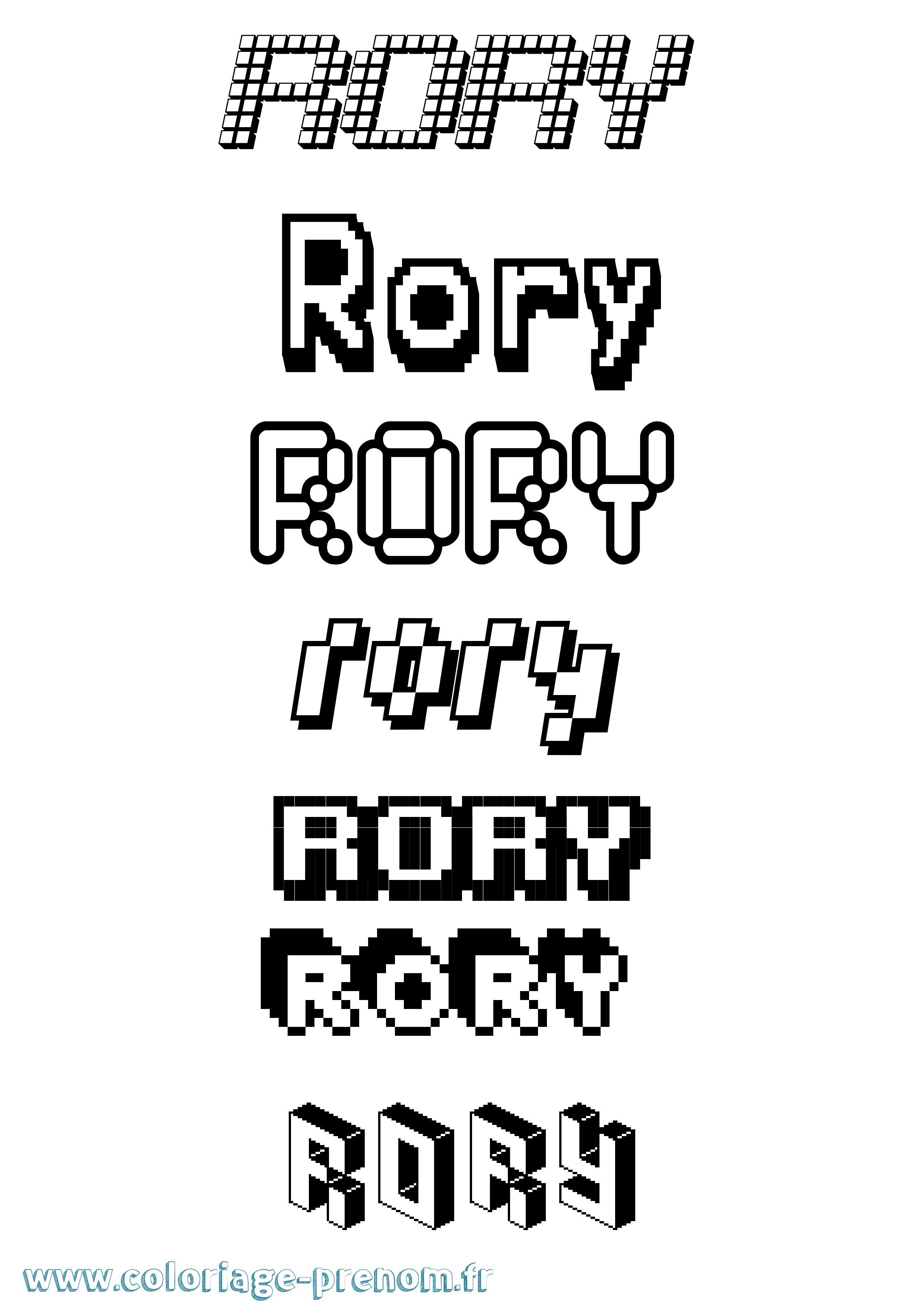 Coloriage Rory Pixel Coloriage prénom Rory Pixel