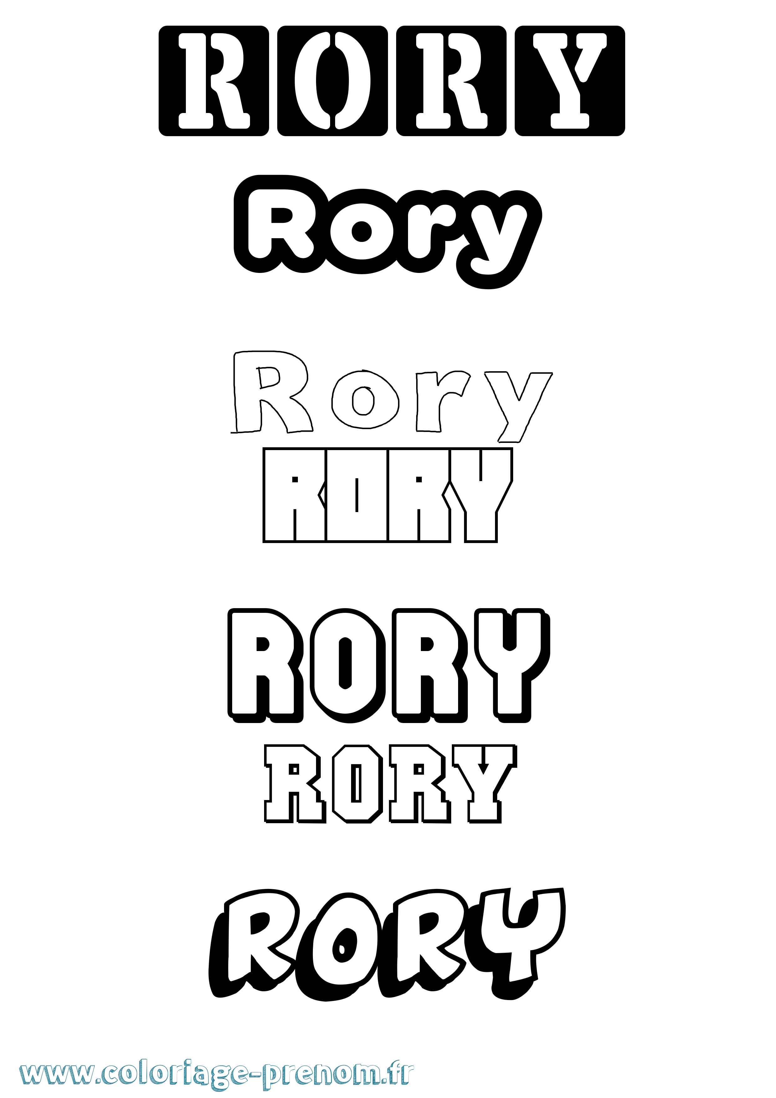 Coloriage Rory Simple Coloriage prénom Rory Simple