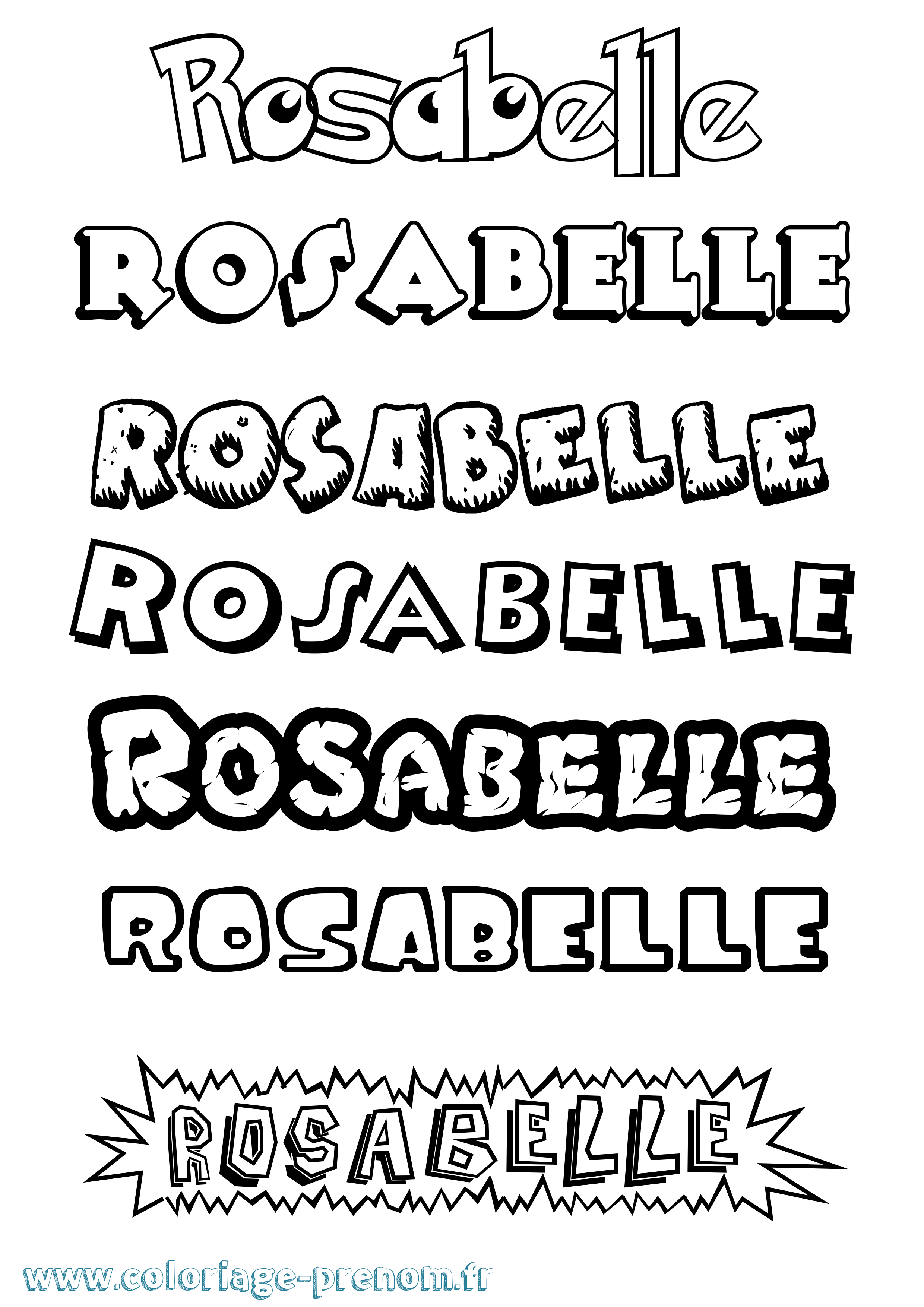 Coloriage Rosabelle Dessin Animé Coloriage prénom Rosabelle Dessin Animé