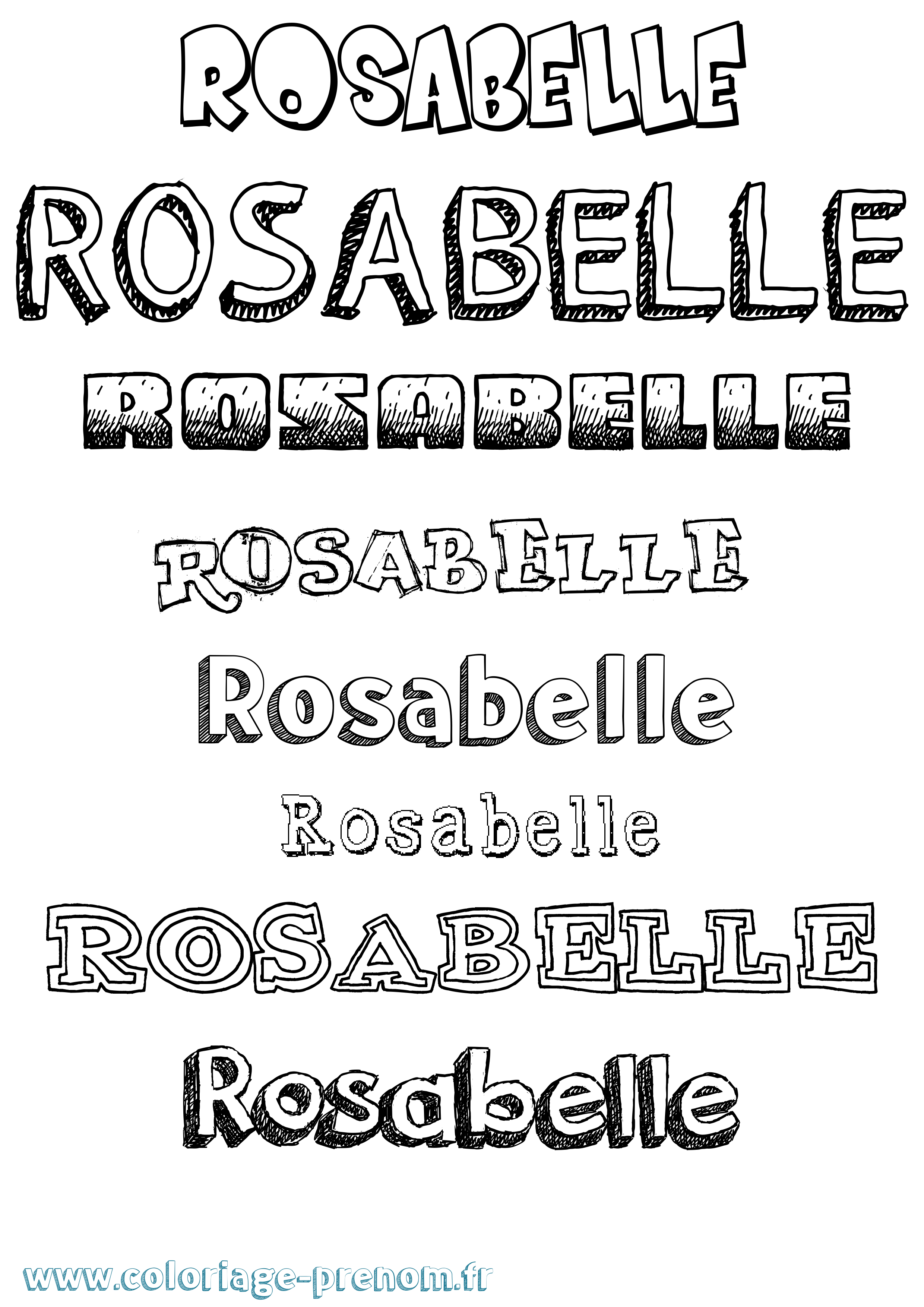Coloriage Rosabelle Dessiné Coloriage prénom Rosabelle Dessiné