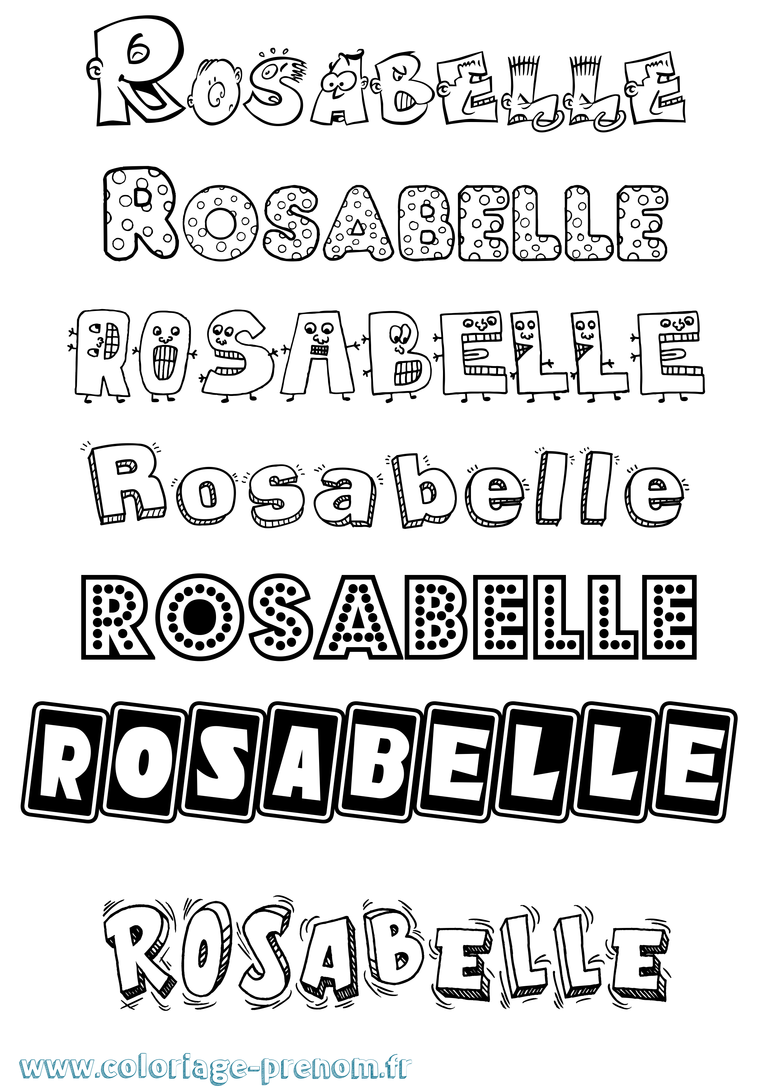 Coloriage Rosabelle Fun Coloriage prénom Rosabelle Fun