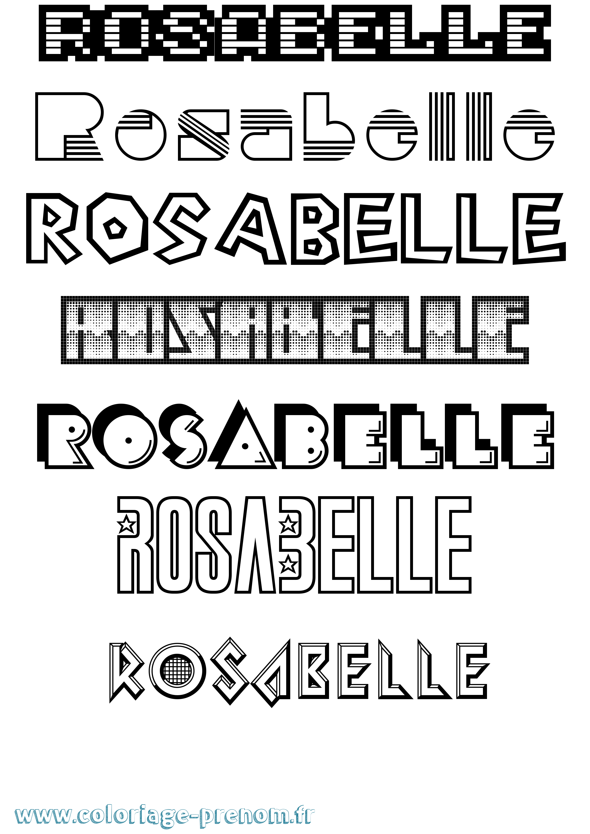 Coloriage Rosabelle Jeux Vidéos Coloriage prénom Rosabelle Jeux Vidéos