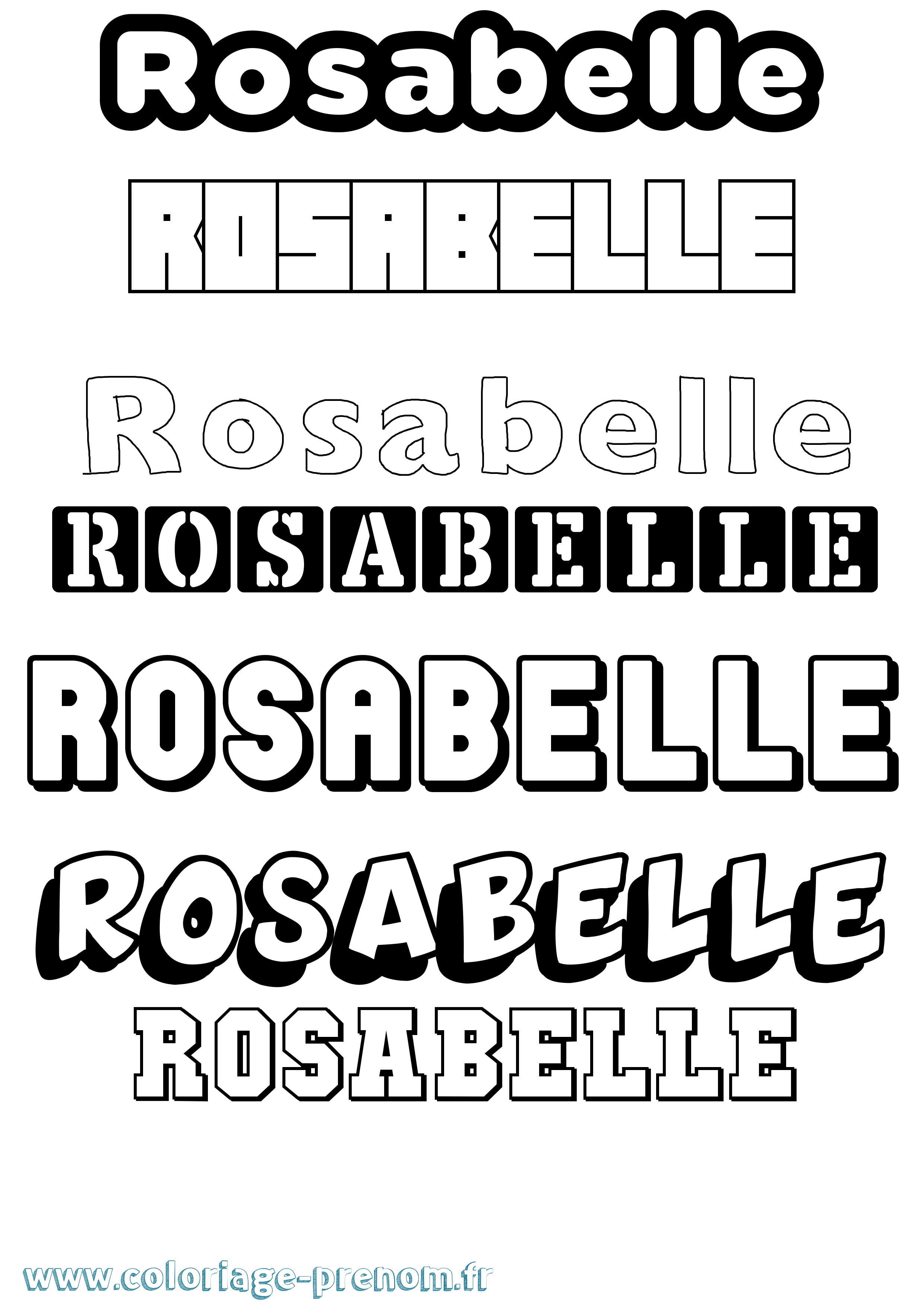 Coloriage Rosabelle Simple Coloriage prénom Rosabelle Simple