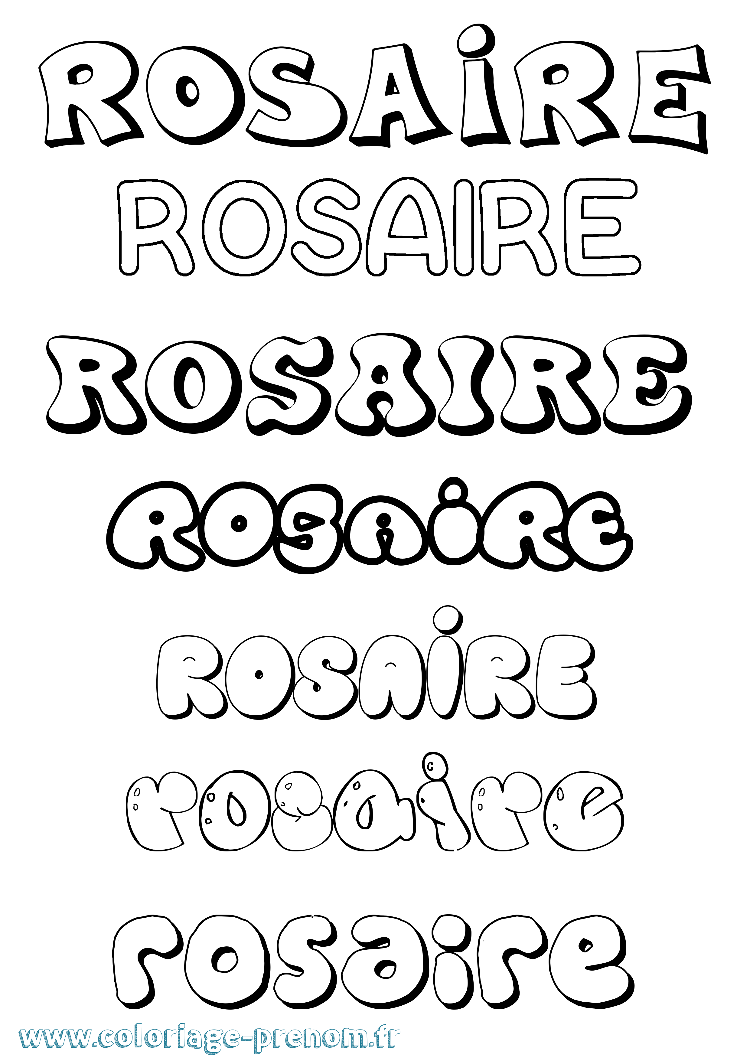 Coloriage Rosaire Bubble Coloriage prénom Rosaire Bubble