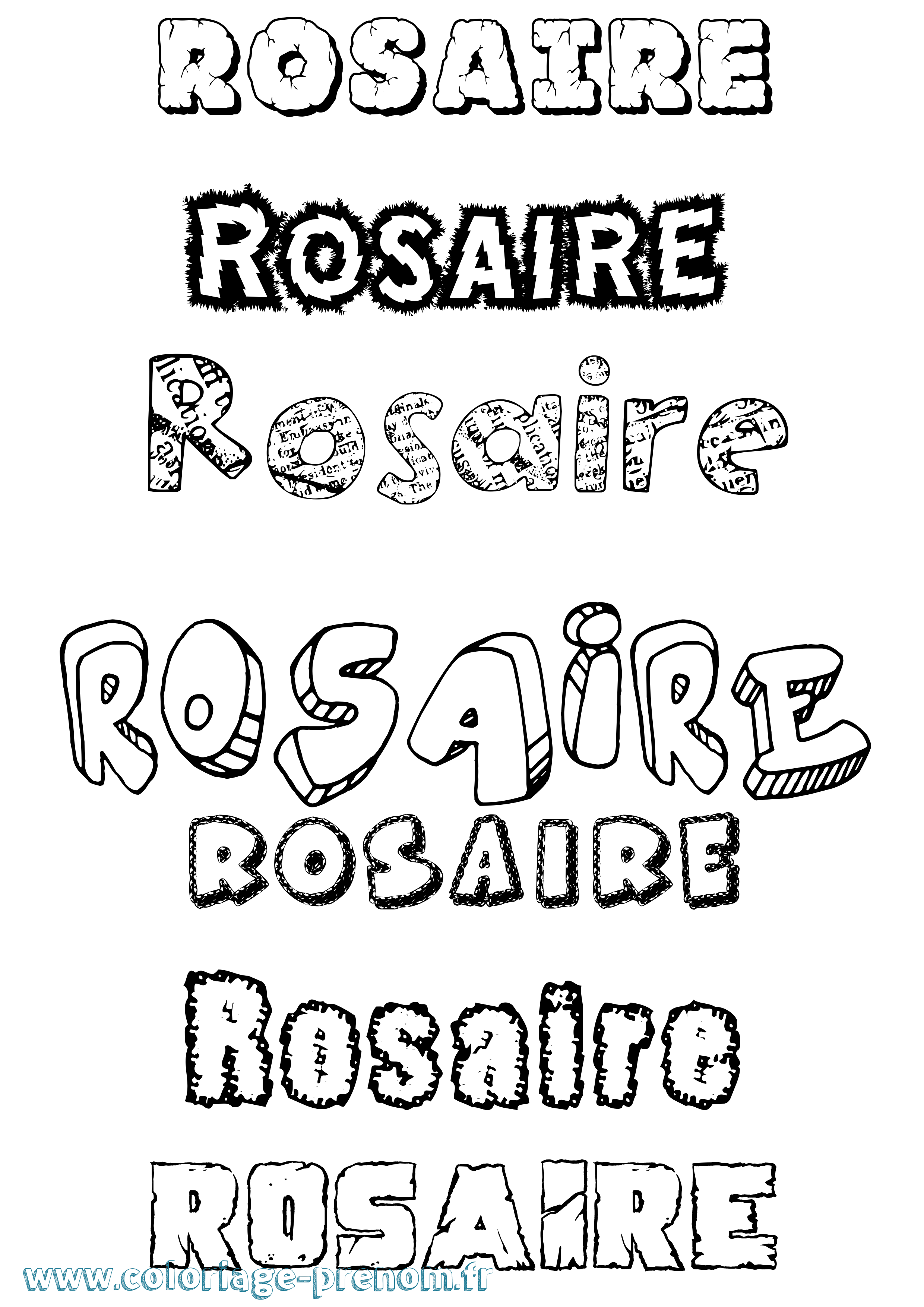Coloriage Rosaire Destructuré Coloriage prénom Rosaire Destructuré