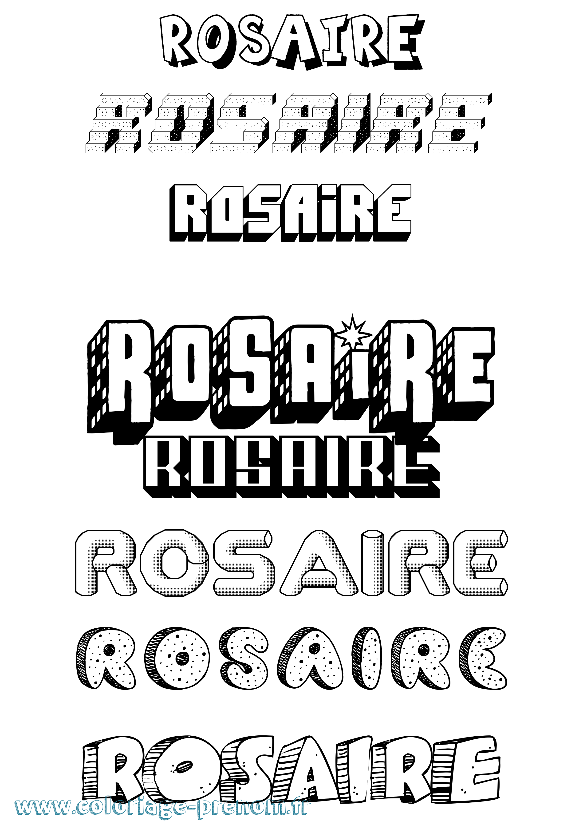 Coloriage Rosaire Effet 3D Coloriage prénom Rosaire Effet 3D