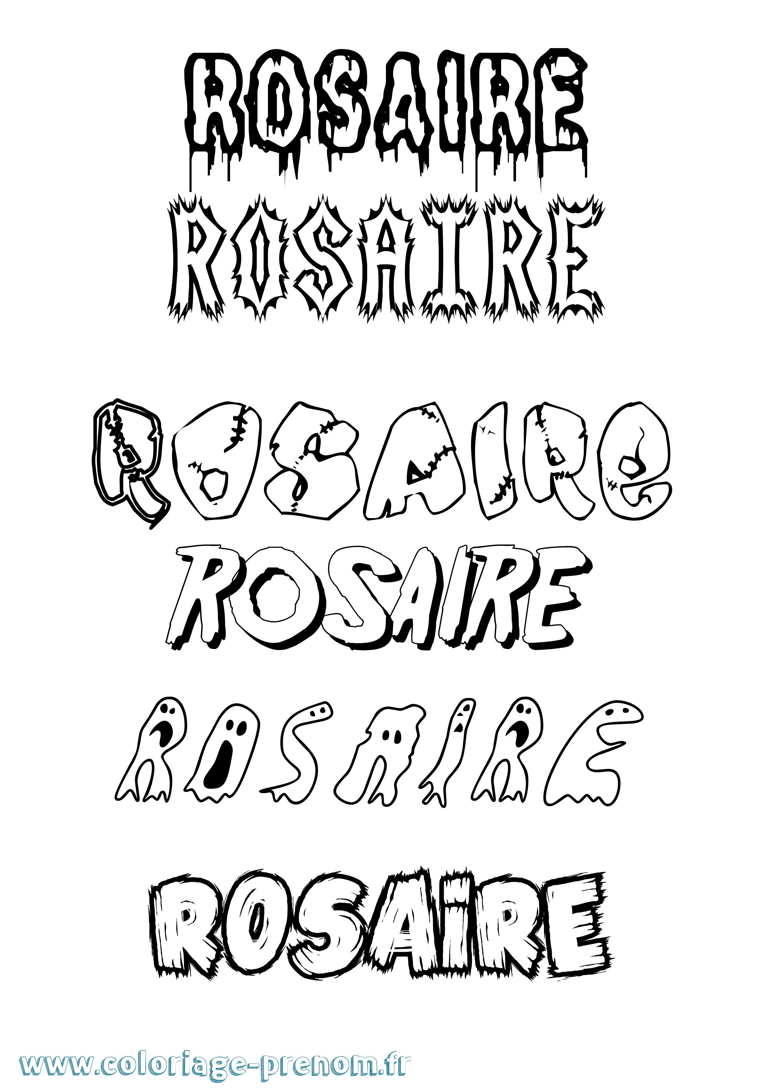 Coloriage Rosaire Frisson Coloriage prénom Rosaire Frisson