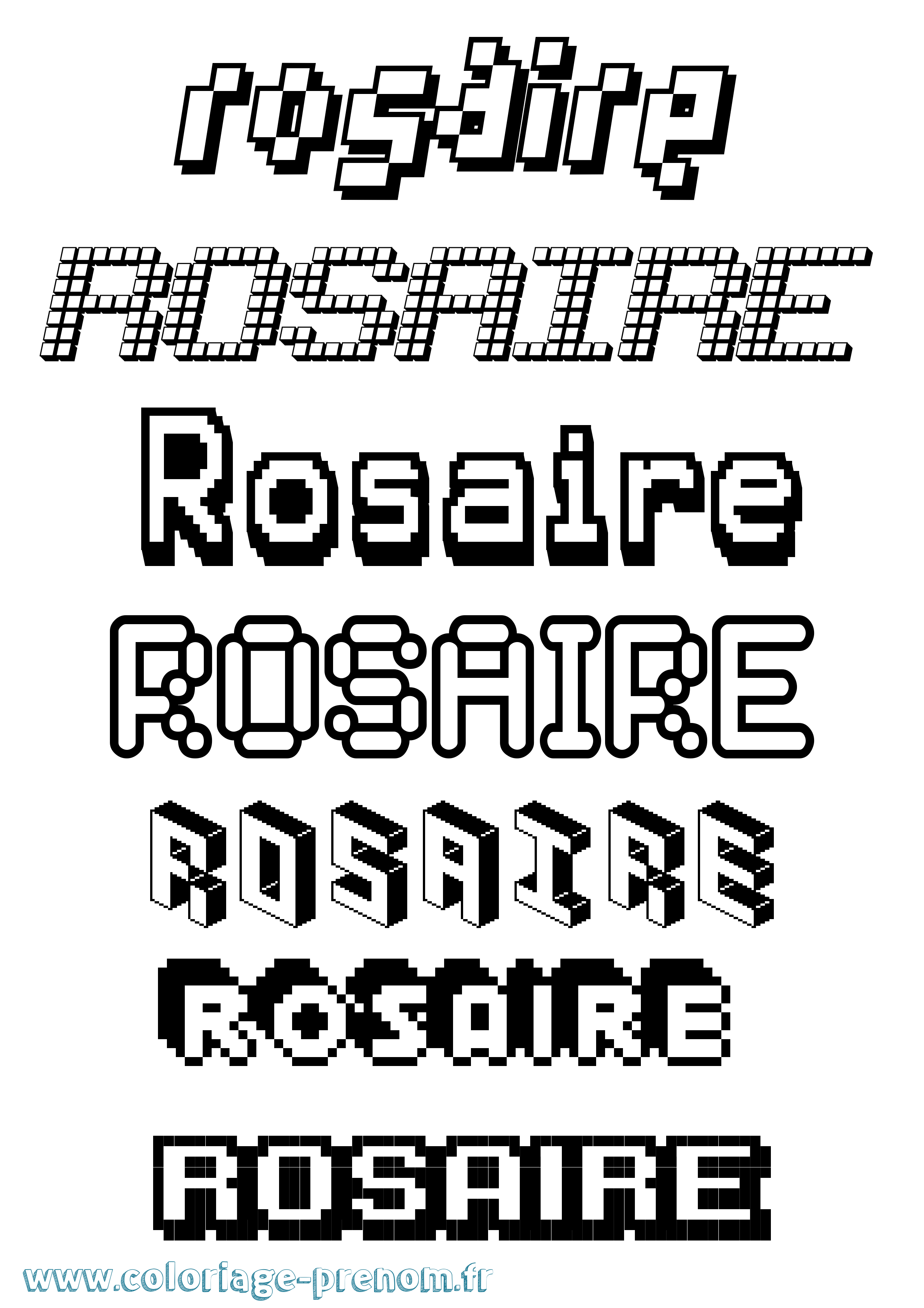 Coloriage Rosaire Pixel Coloriage prénom Rosaire Pixel