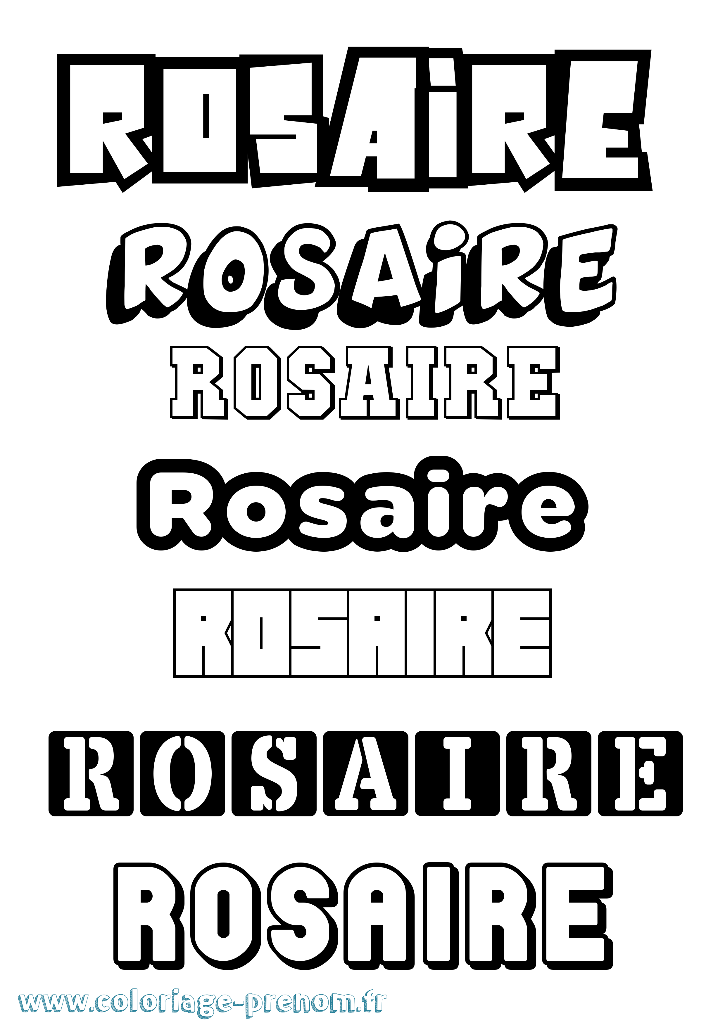 Coloriage Rosaire Simple Coloriage prénom Rosaire Simple