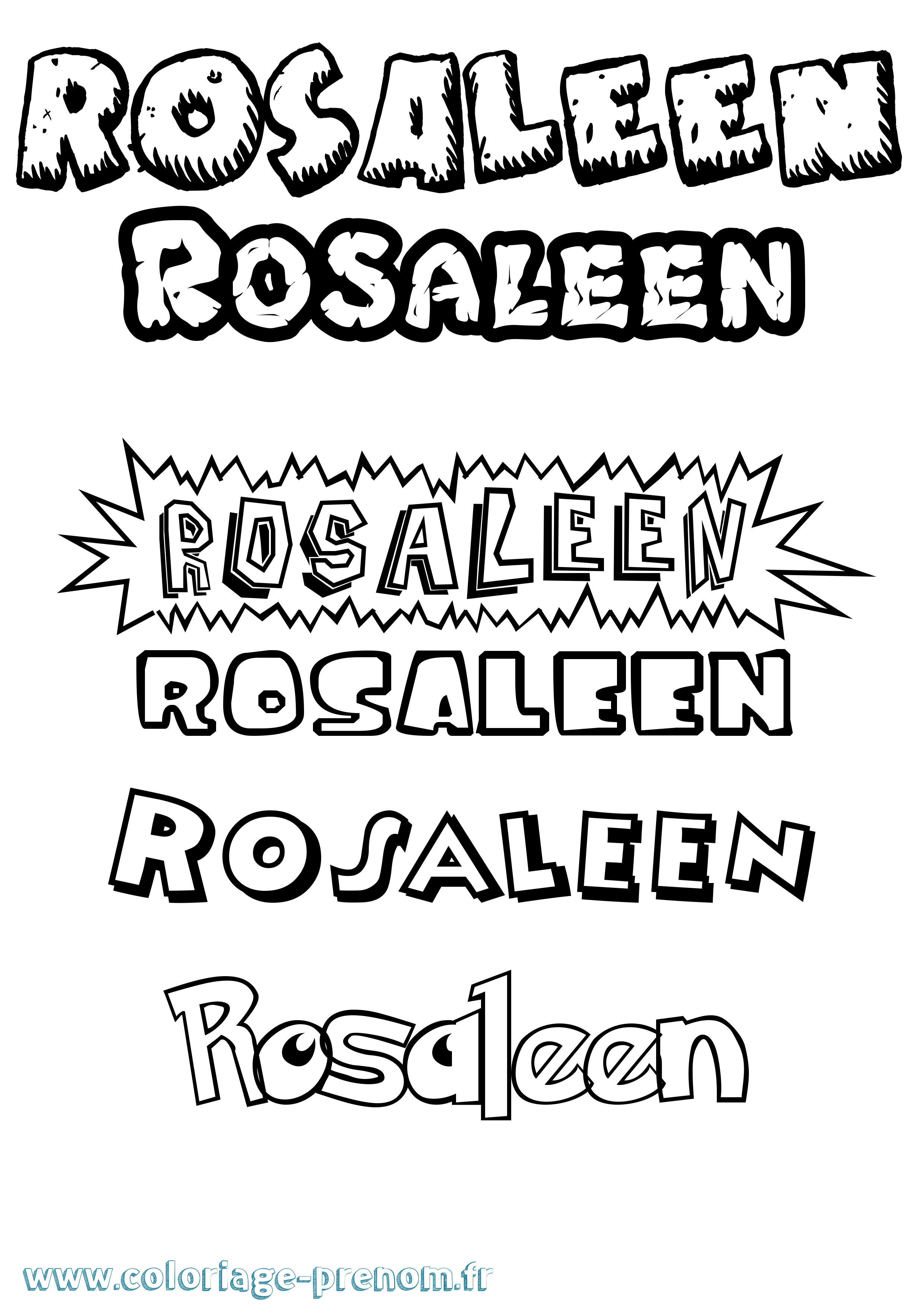 Coloriage Rosaleen Dessin Animé Coloriage prénom Rosaleen Dessin Animé