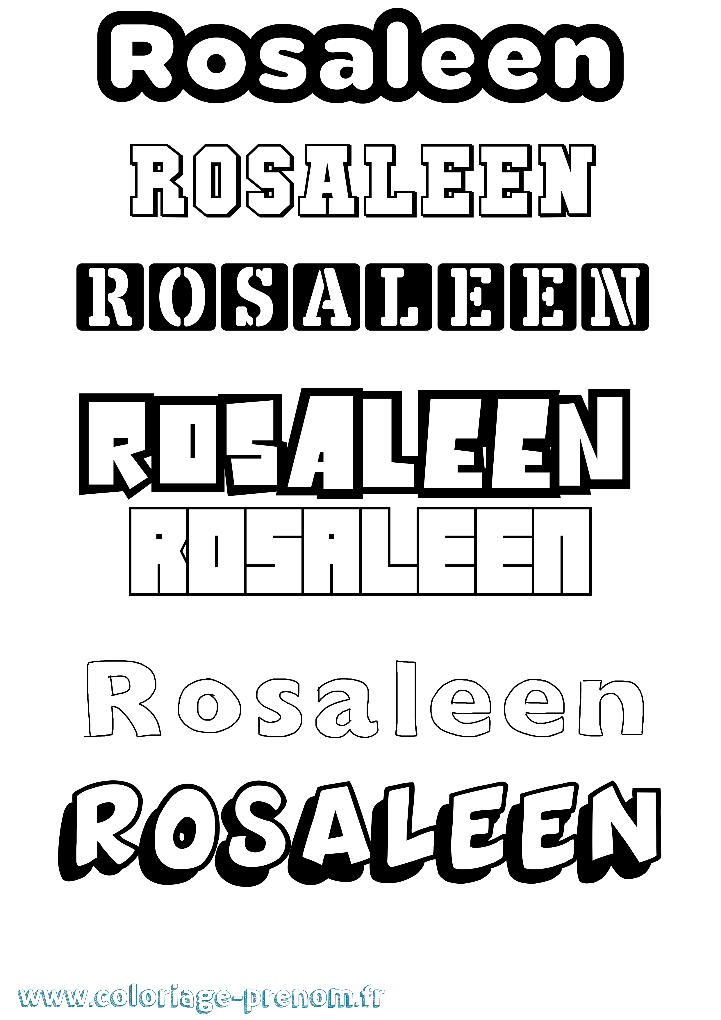 Coloriage Rosaleen Simple Coloriage prénom Rosaleen Simple