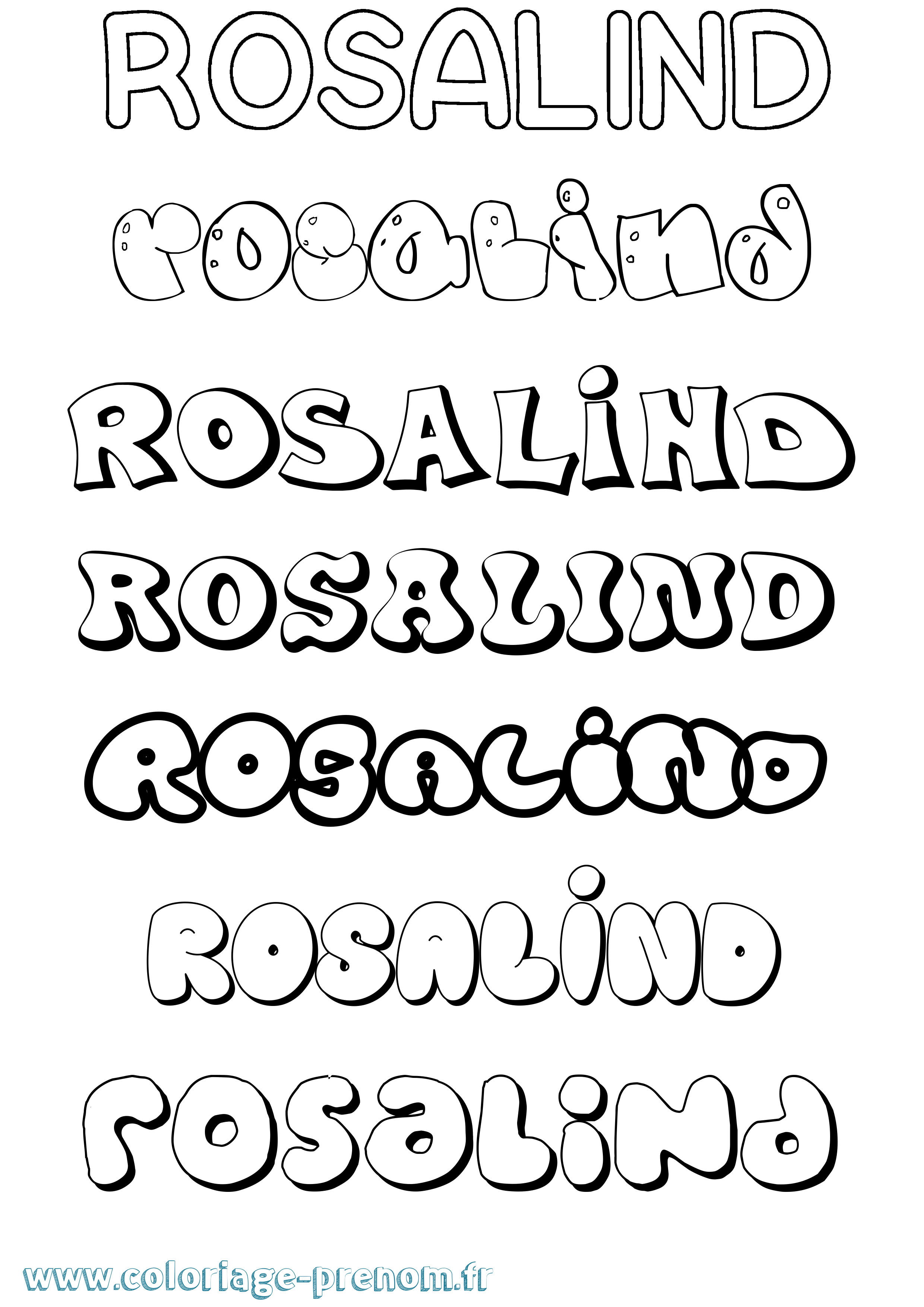 Coloriage Rosalind Bubble Coloriage prénom Rosalind Bubble