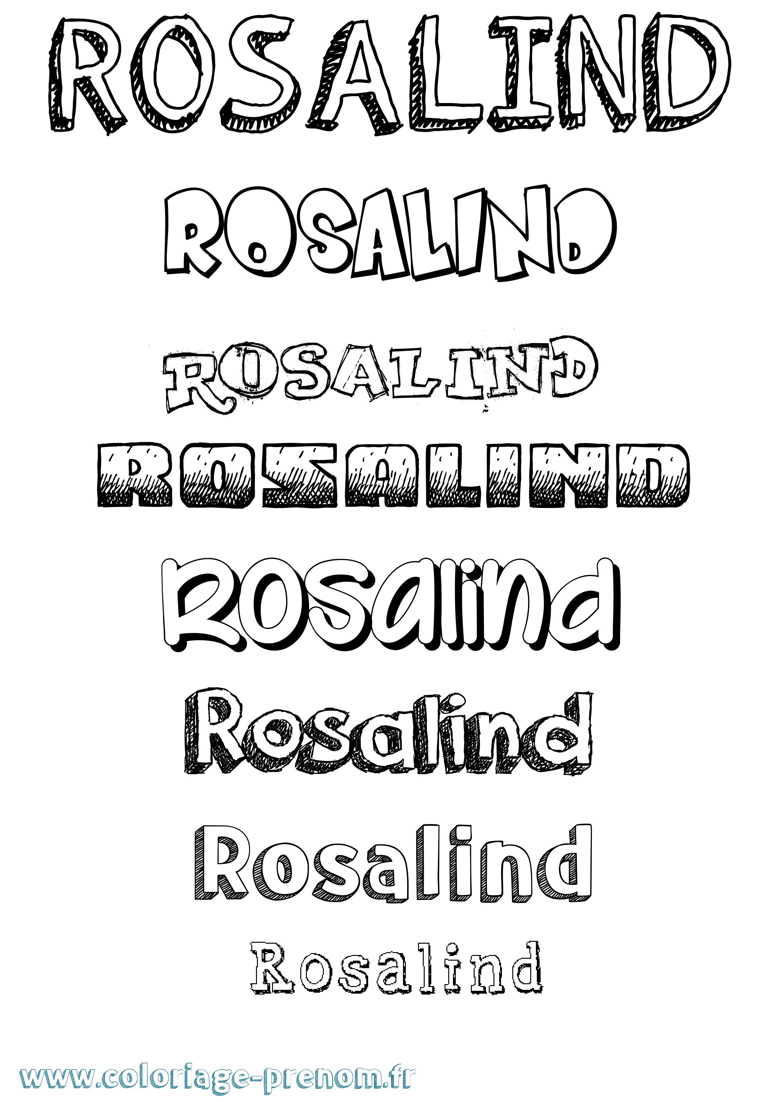 Coloriage Rosalind Dessiné Coloriage prénom Rosalind Dessiné