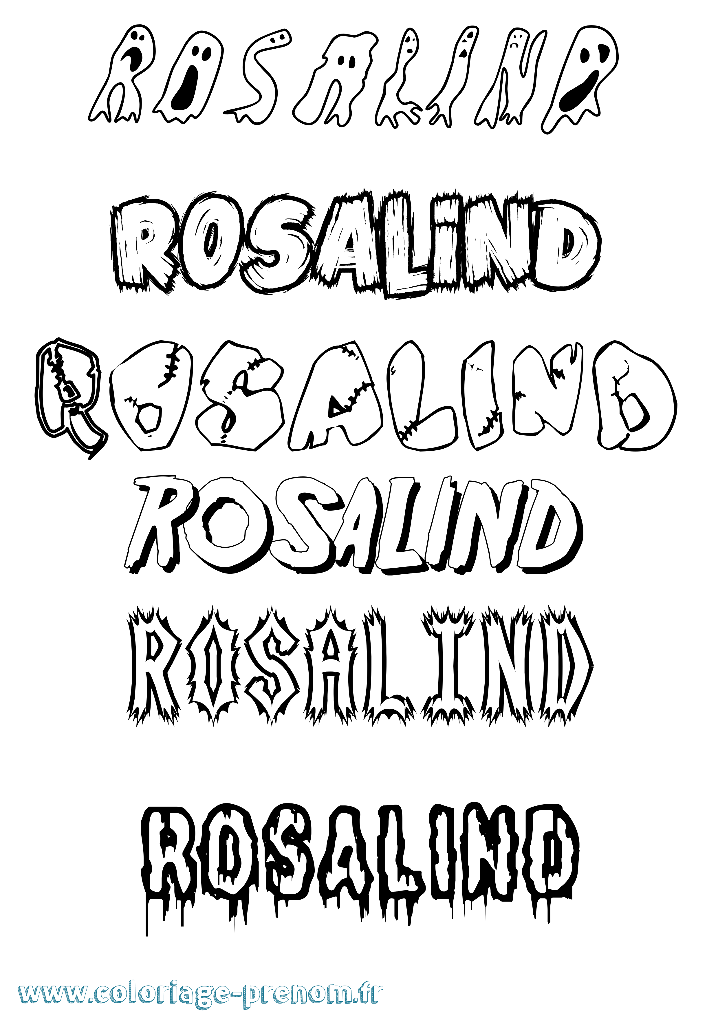 Coloriage Rosalind Frisson Coloriage prénom Rosalind Frisson