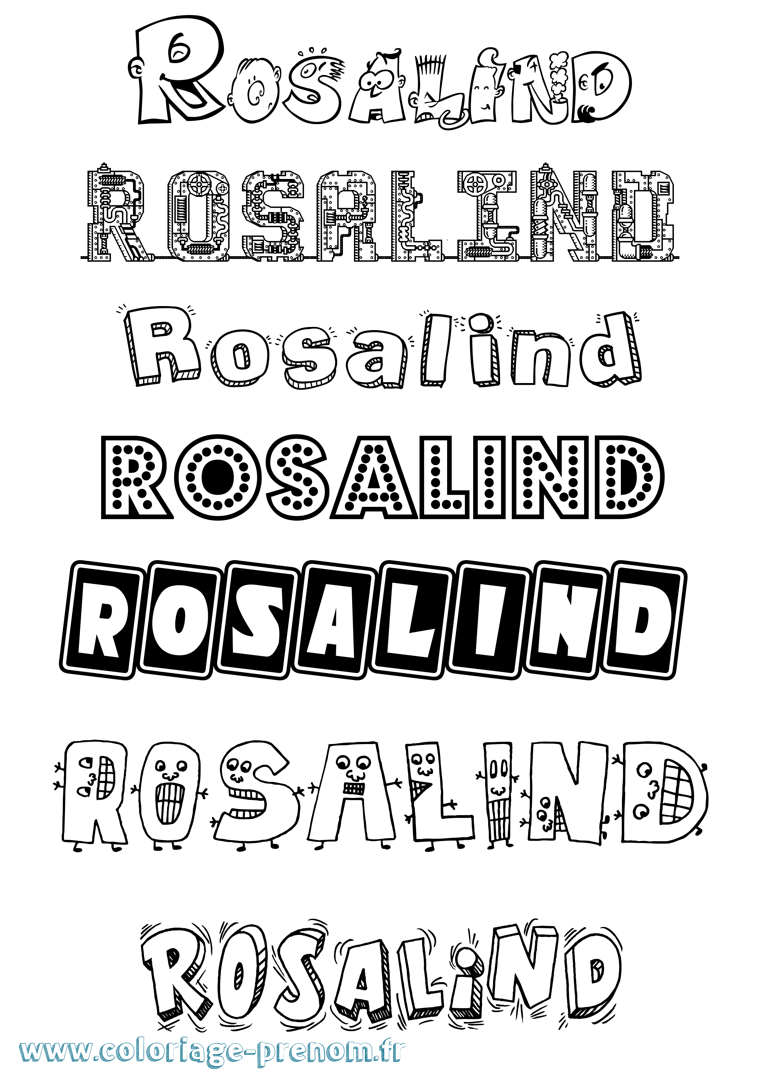 Coloriage Rosalind Fun Coloriage prénom Rosalind Fun