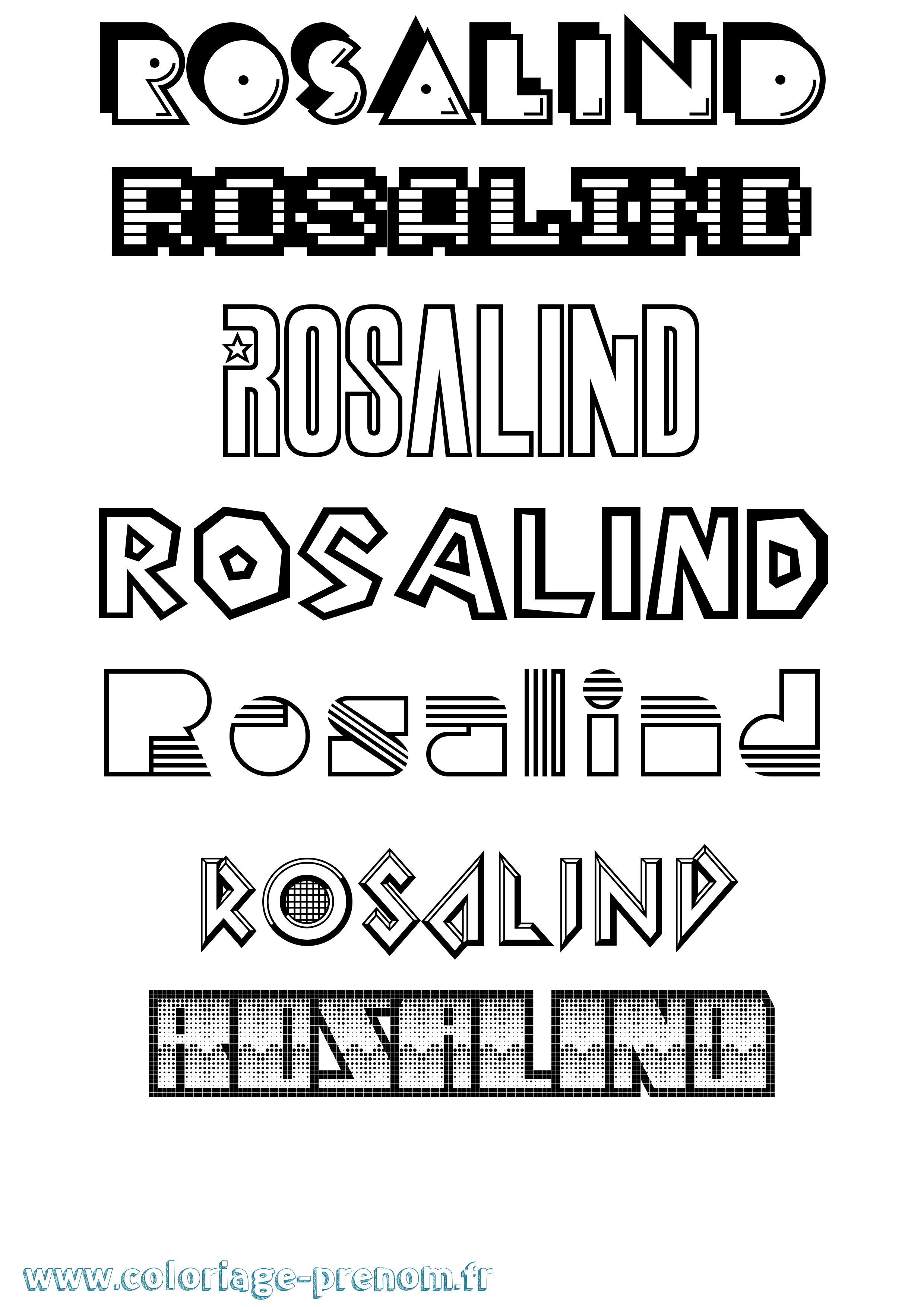 Coloriage Rosalind Jeux Vidéos Coloriage prénom Rosalind Jeux Vidéos