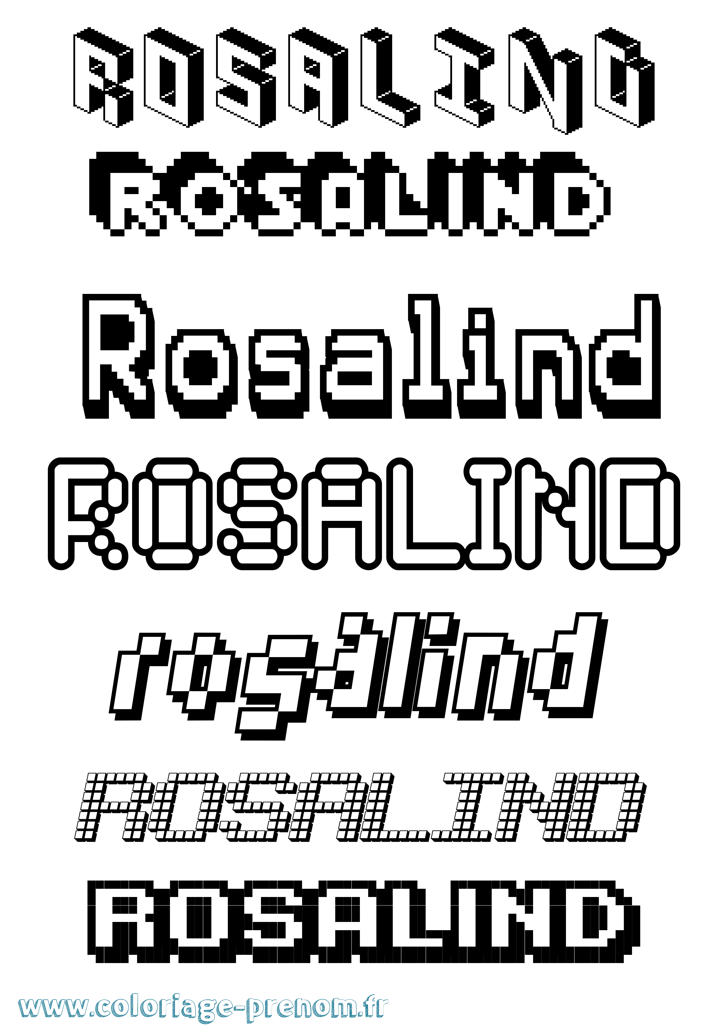 Coloriage Rosalind Pixel Coloriage prénom Rosalind Pixel